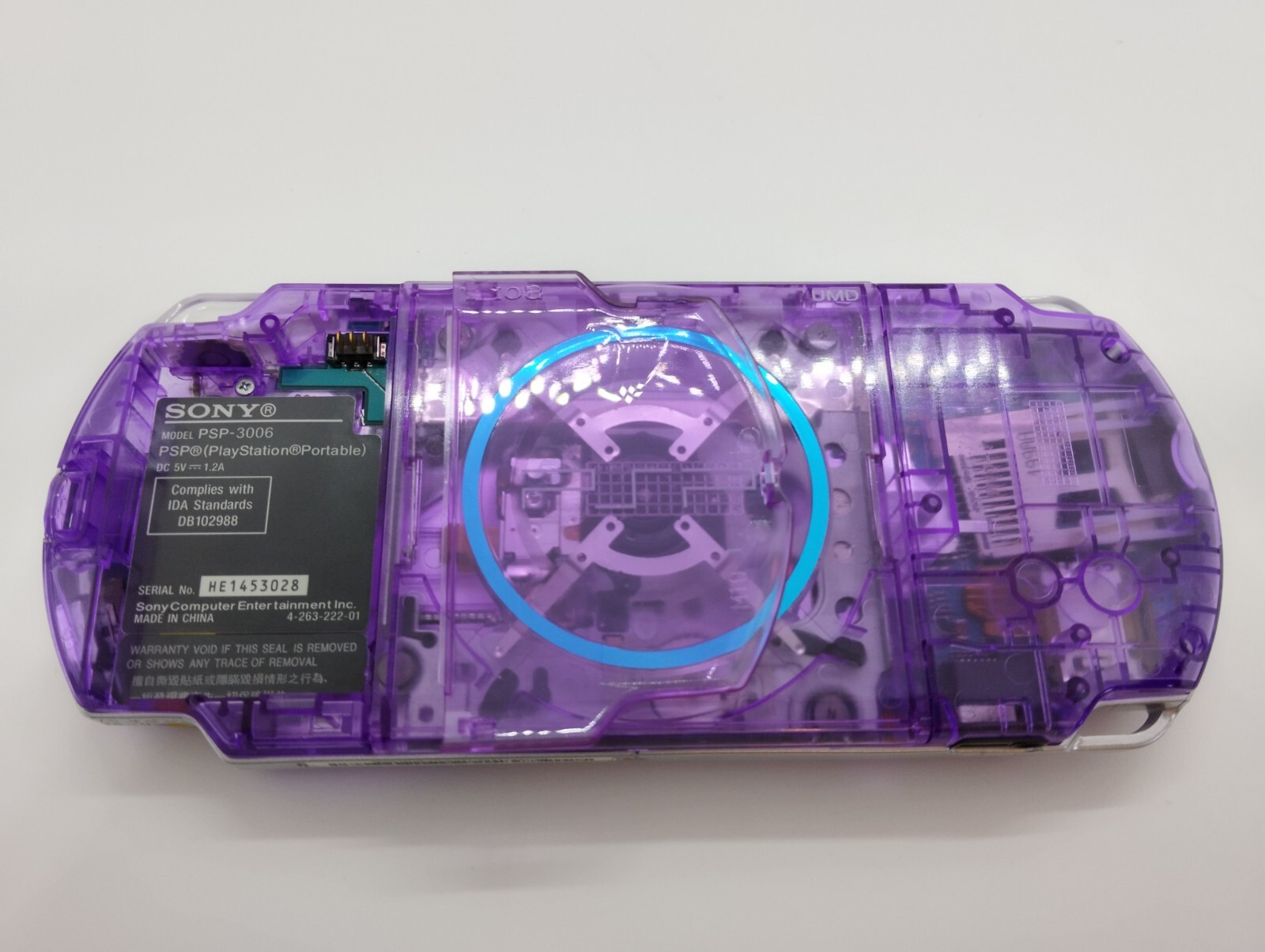 Sony PSP-3000 Playstation Portable Handheld Console Clear Purple Shell Custom