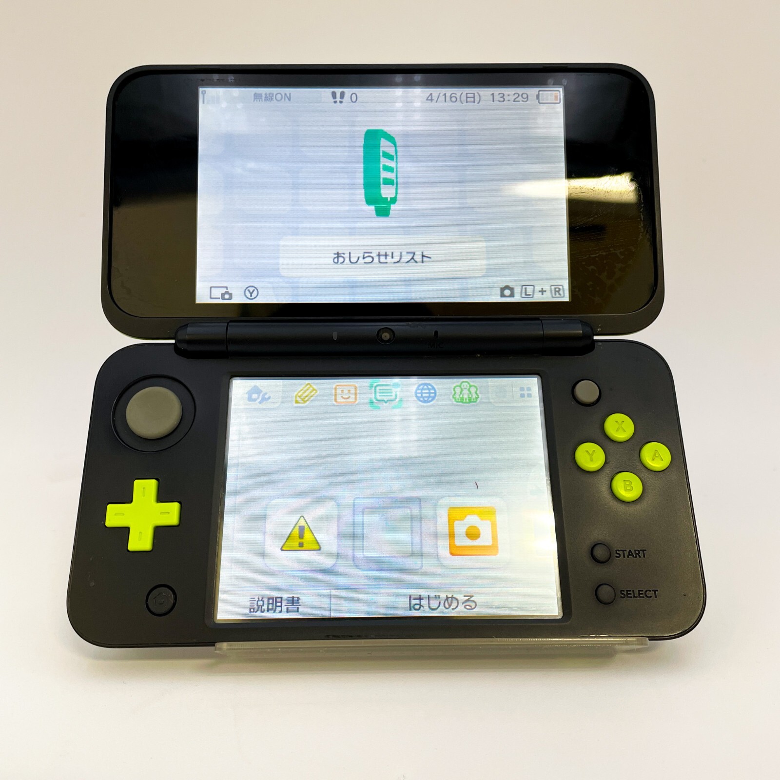 Nintendo New 2DS XL LL Lime Black Console Japanese ver Good Condition Tested
