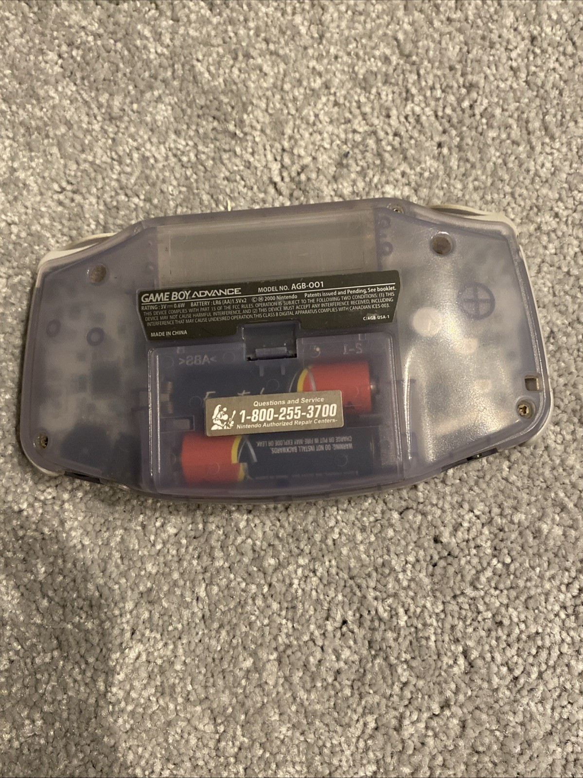 Nintendo Game Boy Advance Console System – Clear Glacier Tested, Cleaned