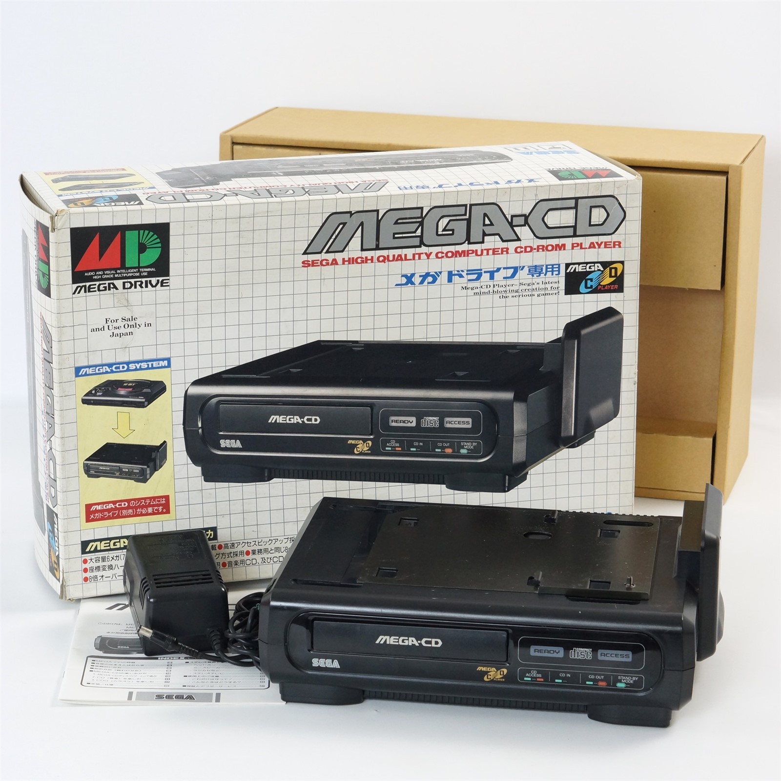 MEGA CD Console Boxed SEGA Genesis JAPAN Tested System -Maintained- A20165497