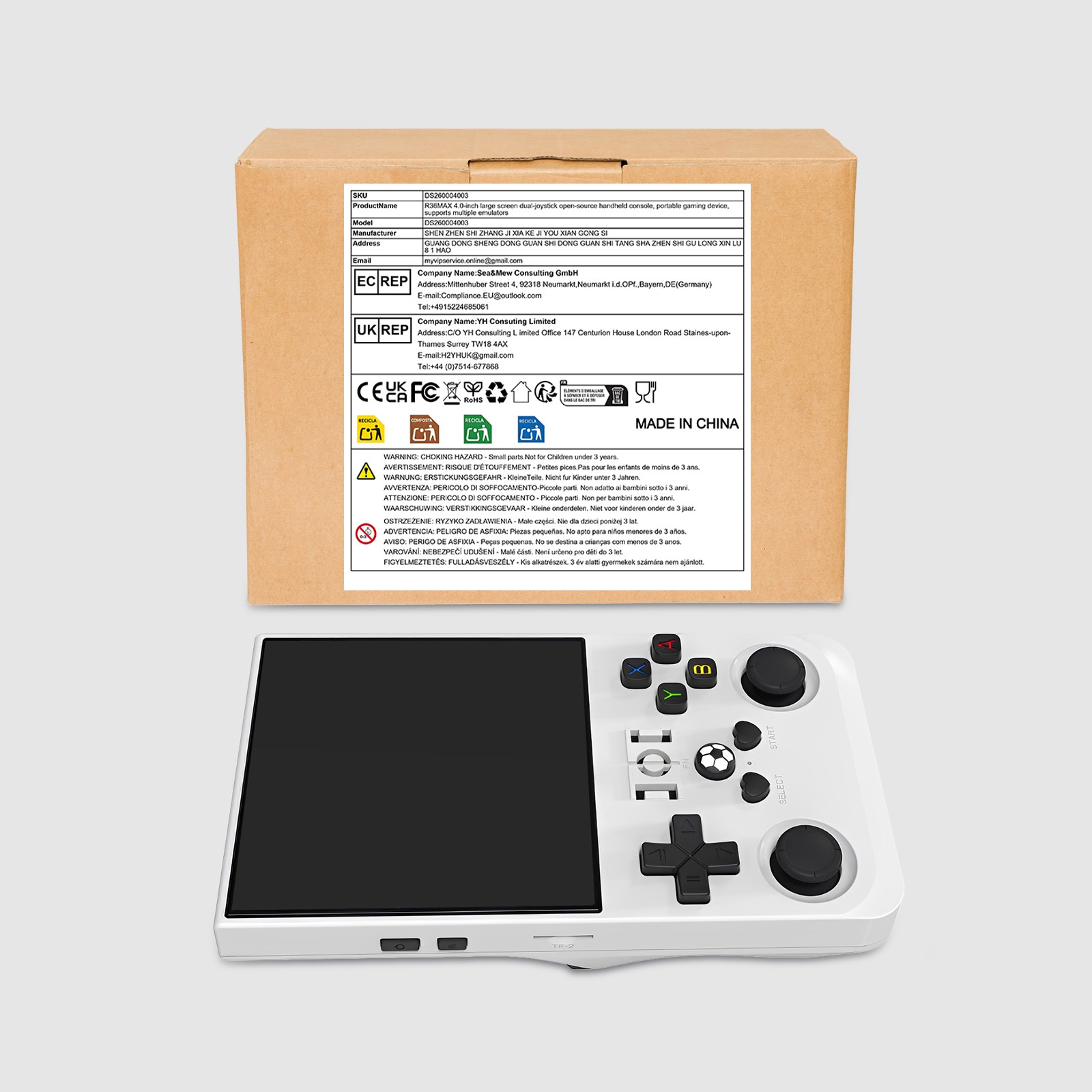 Handheld Game Console 4.0″ Large Screen Handheld Game Console 128G Handheld Game