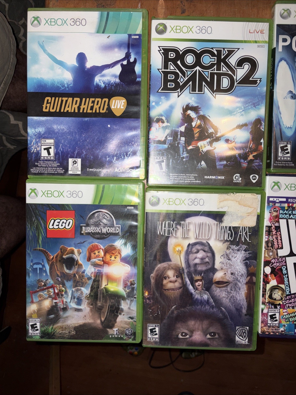Microsoft XBox 360 S Slim Black Console System 360S + 2. Controllers + 6 Games