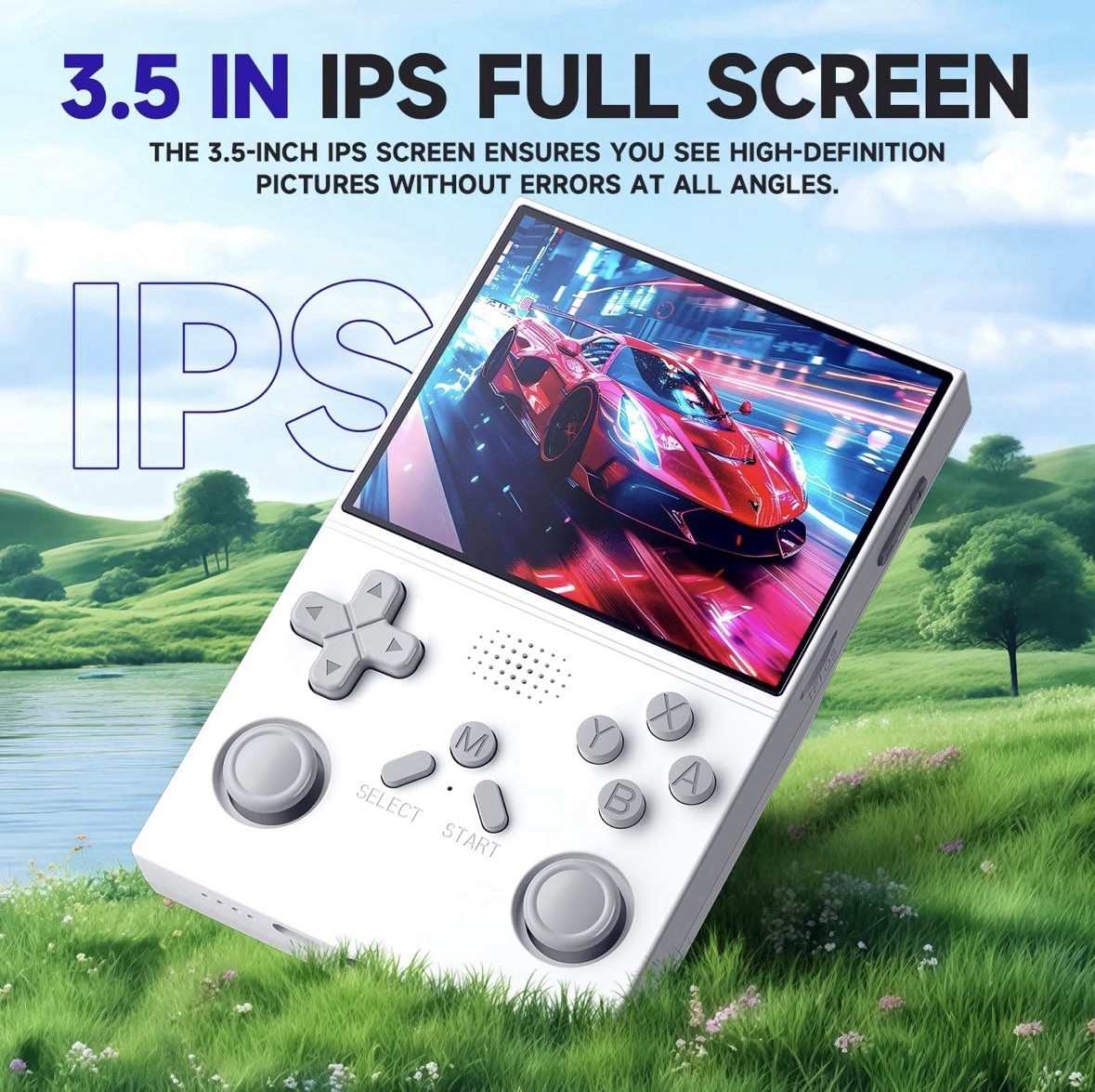 R40 Retro Handheld Game Console 3.5″ IPS Display 128G Dual Power Options W/games