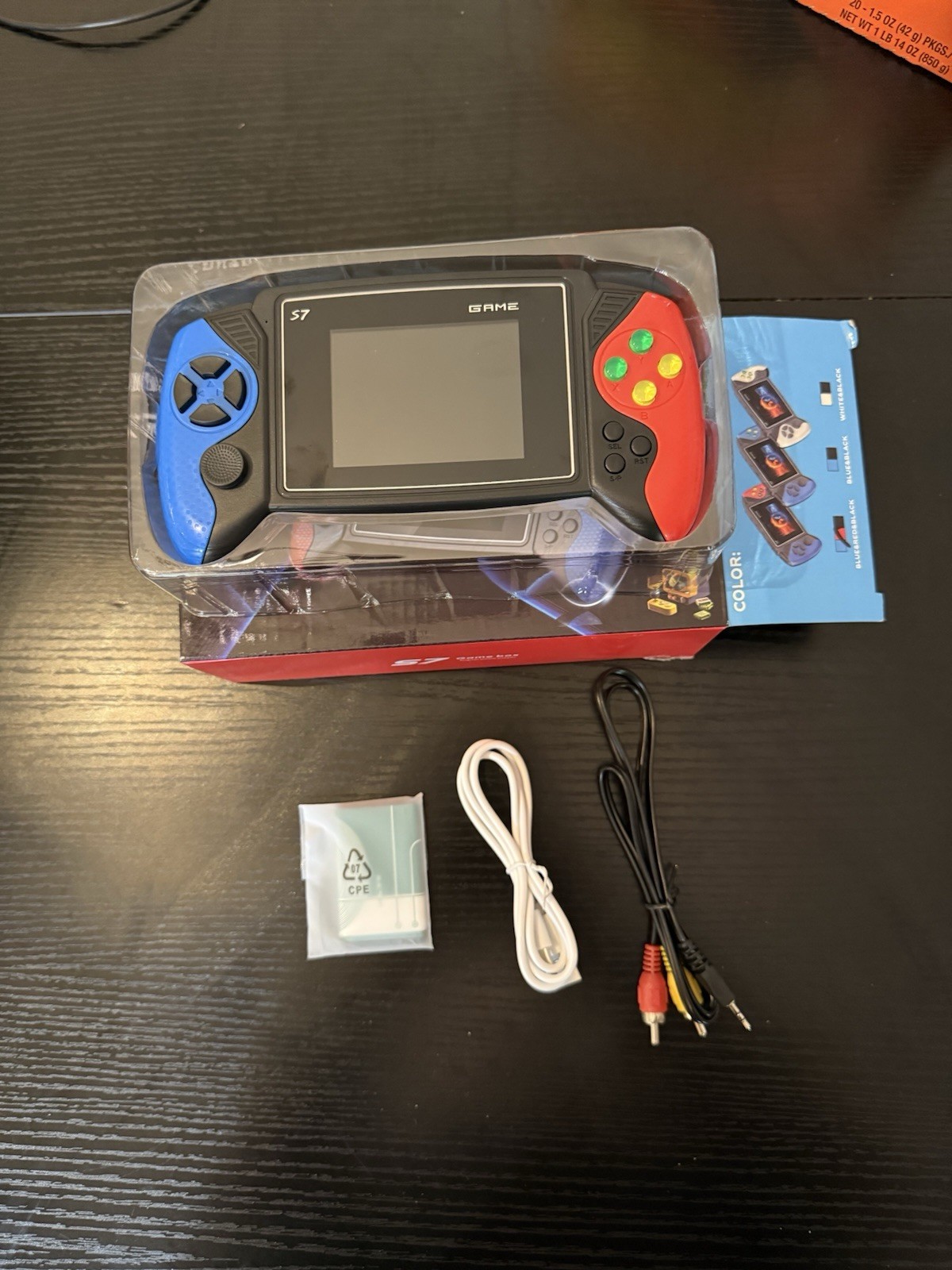 S7 Game Box Handheld System w/ AV Cable & USB Charging Cable (Red/Blue)