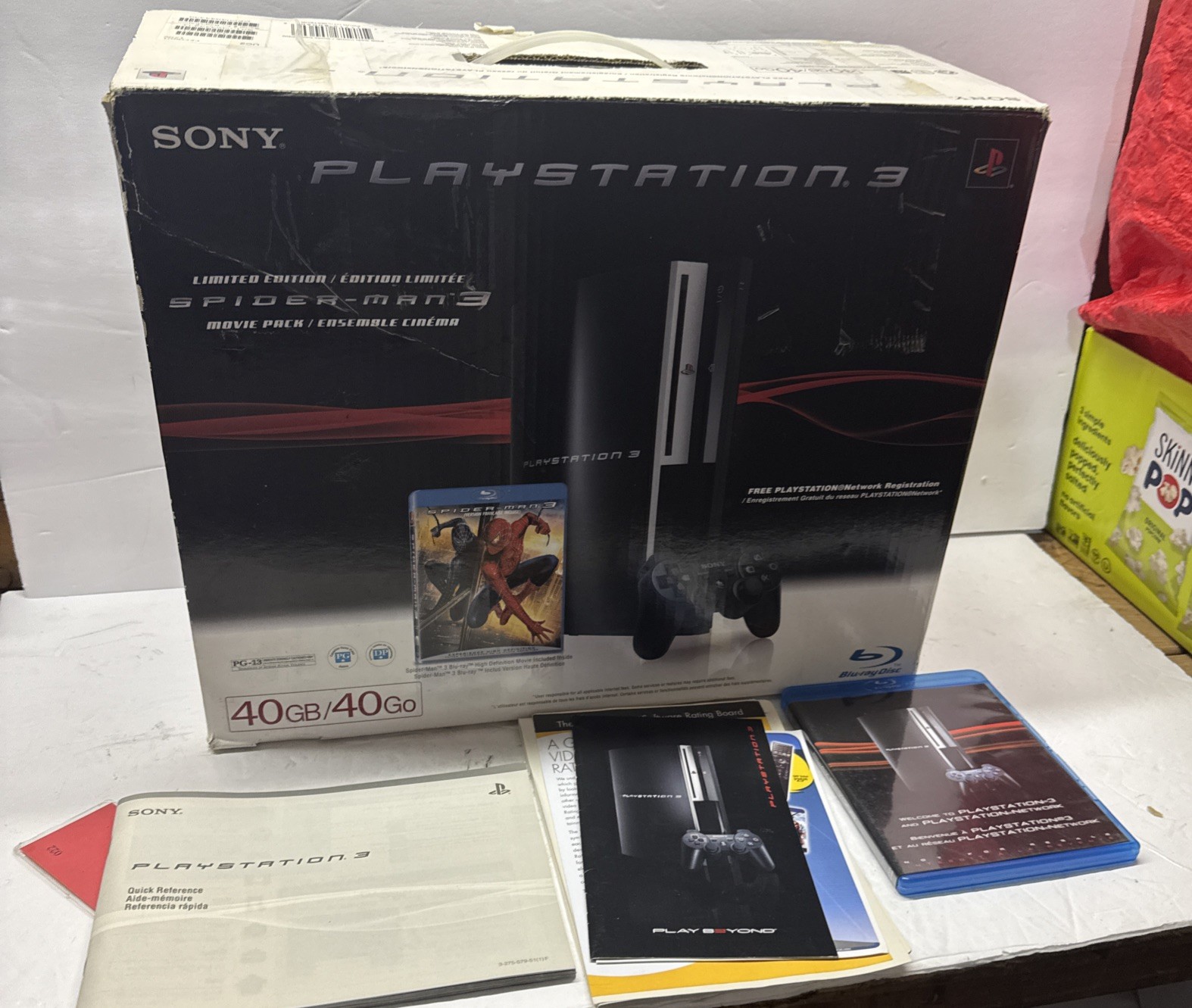 *Box Nd Inserts Only*Sony PlayStation 3 PS3 40GB Spider-Man 3 Movie Pack