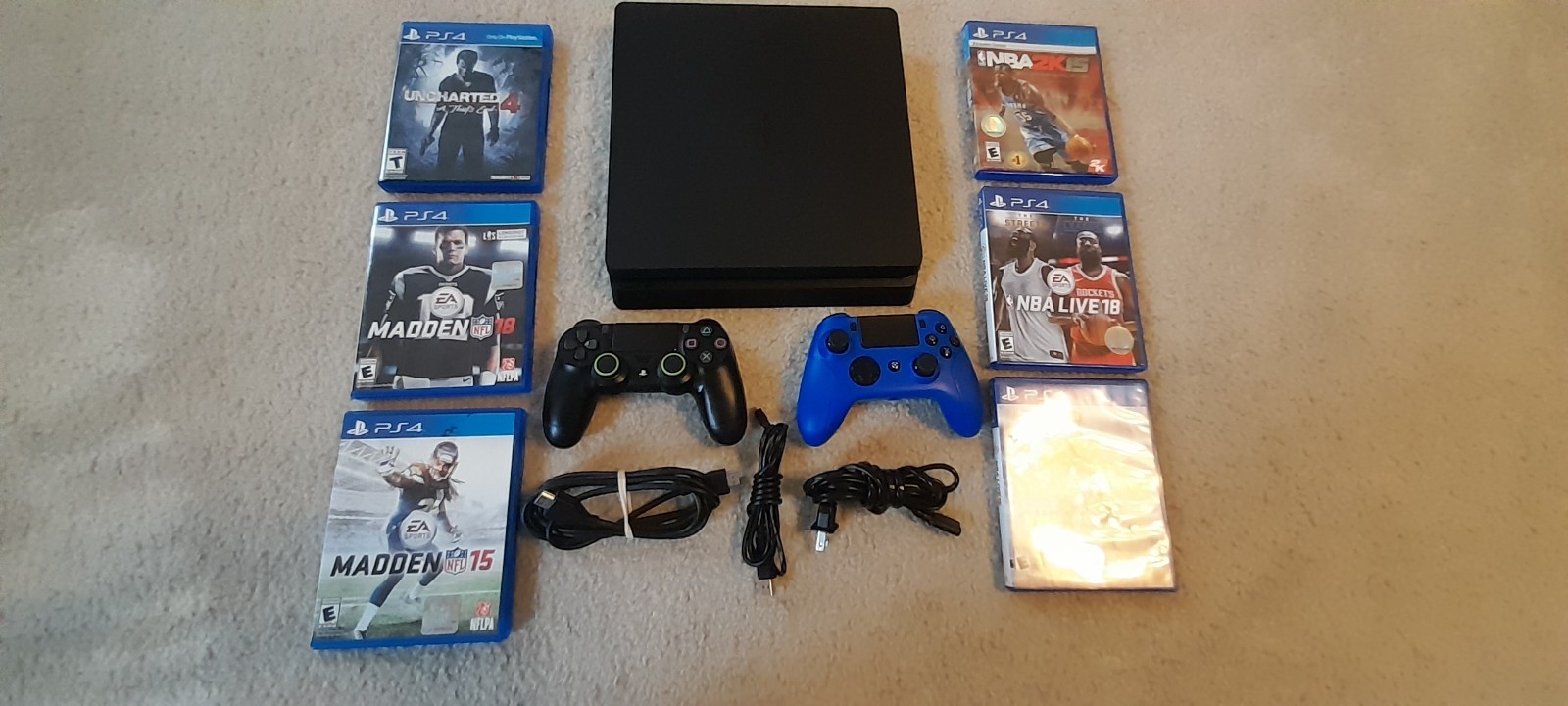 Sony PlayStation 4 Bundle – Full Uncharted Saga 1–4 + 4 Sports Games – 2 Control