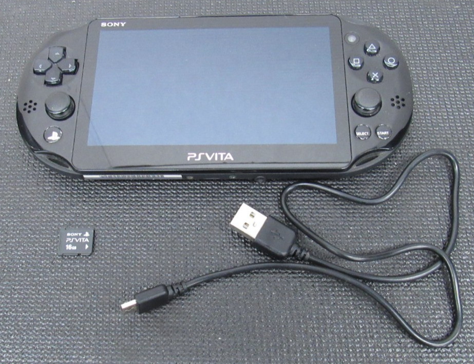 PlayStation PS Vita PCH-2001 Black Slim Console w/ Memory Card & Charger Cord