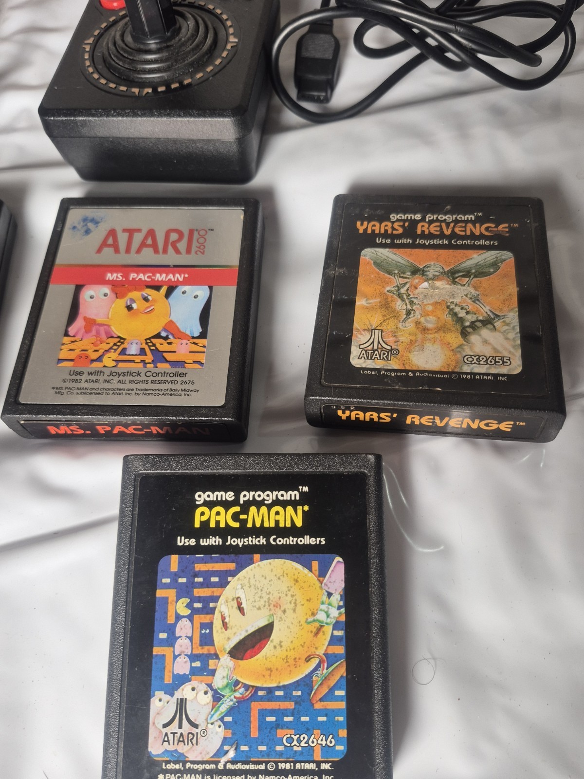 ATARI CX2600 FOUR SWITCH WOODY Console with 6 Game Bundle 2 Joysticks CX-2600