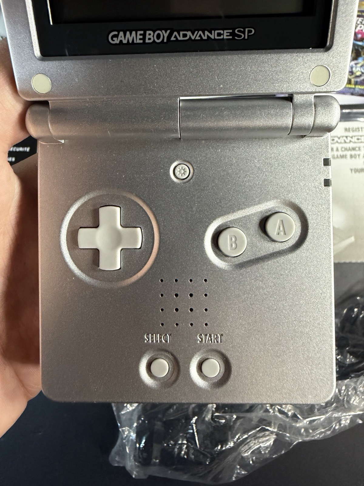 Platinum Nintendo Game Boy Advance SP (AGS-001) Complete In Box Tested & Working