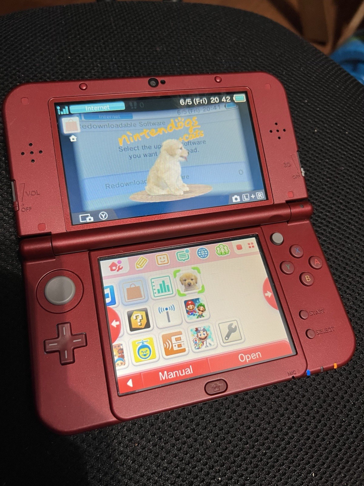 New Nintendo3DS XL System – Red + Three Digital Games, Stylus, Charger