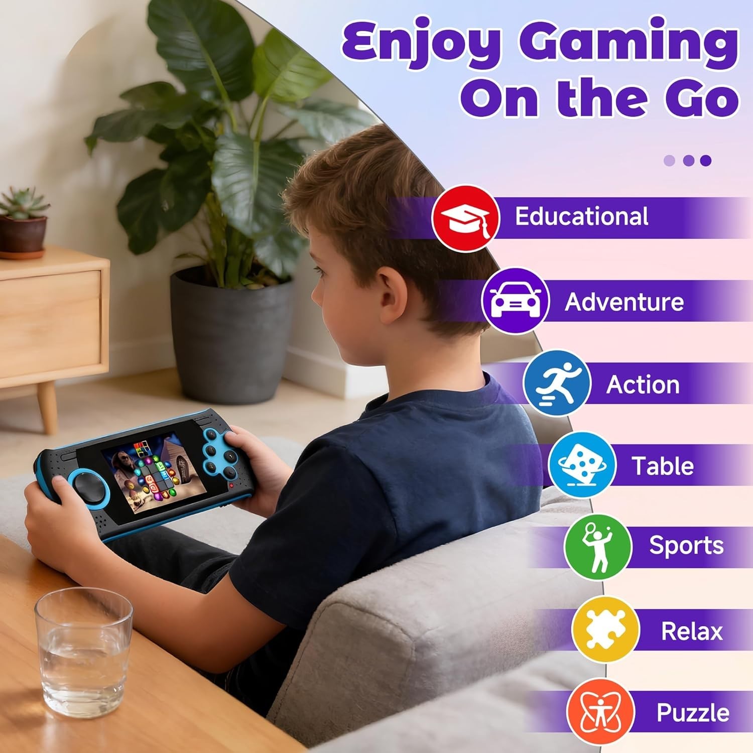 USB Rechargeable 16-Bit Handheld Gaming Device – 230 Retro Games Included
