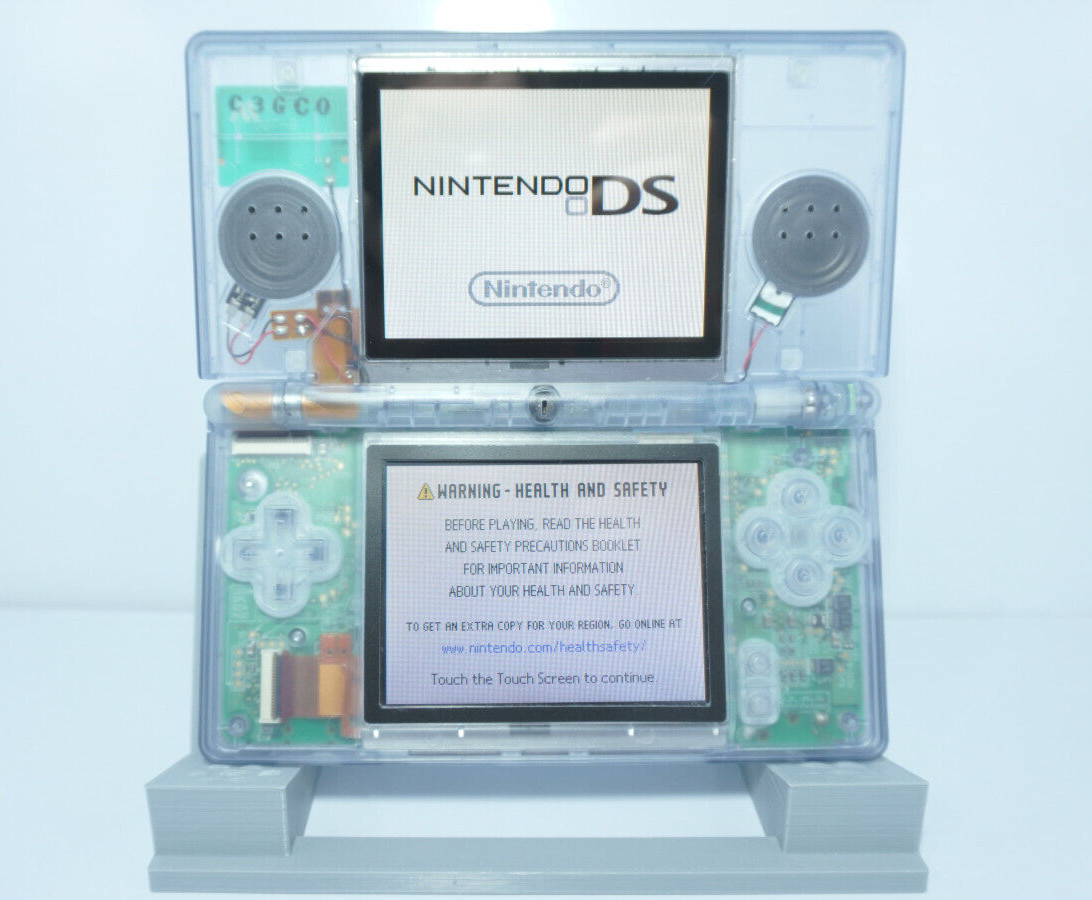 Nintendo DS Lite Transparent Clear Glacier Blue Handheld System with Charger
