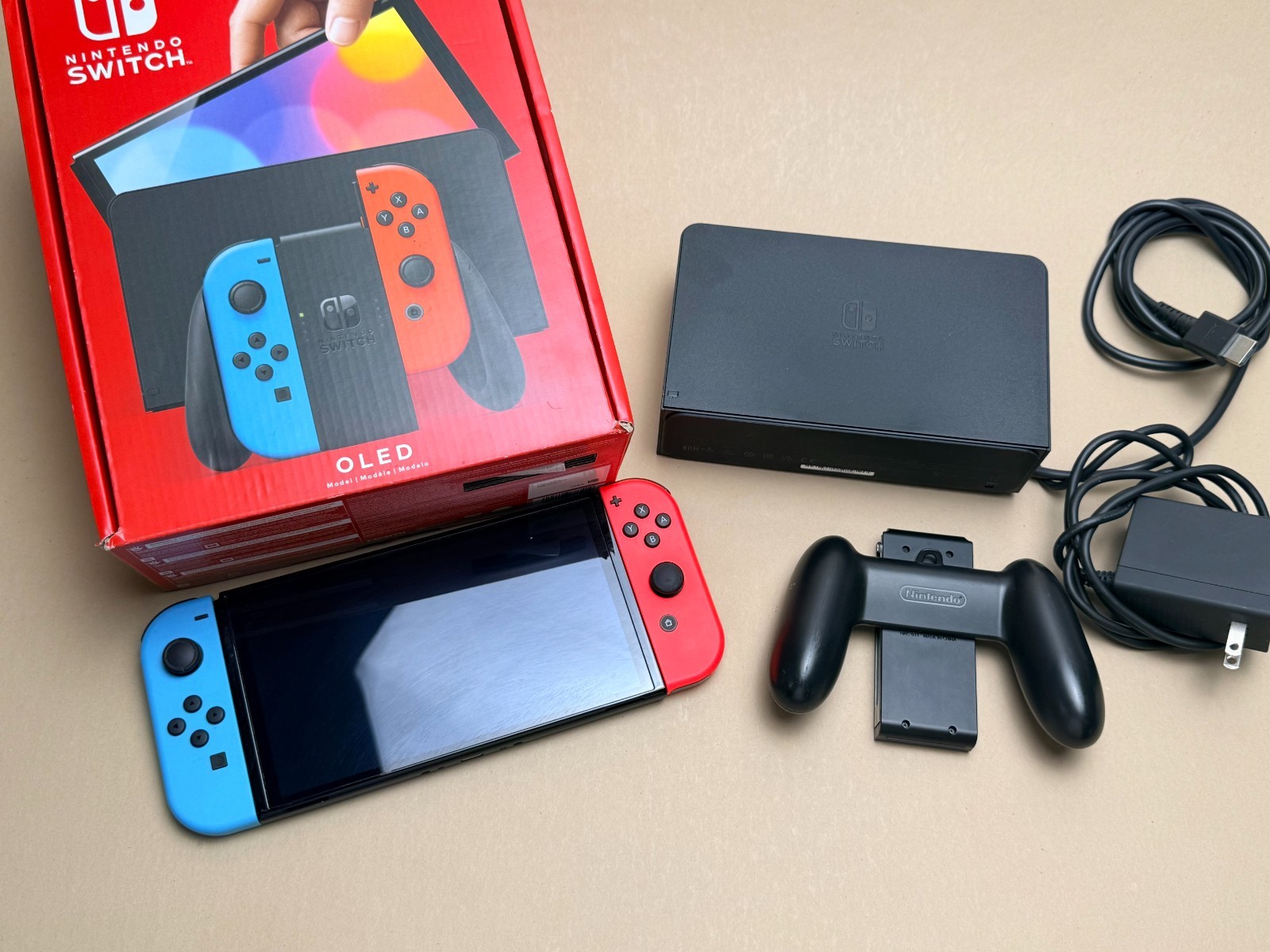 Nintendo Switch OLED Model HEG-001 Handheld Console – 64GB – Black/Neon Red/Neon
