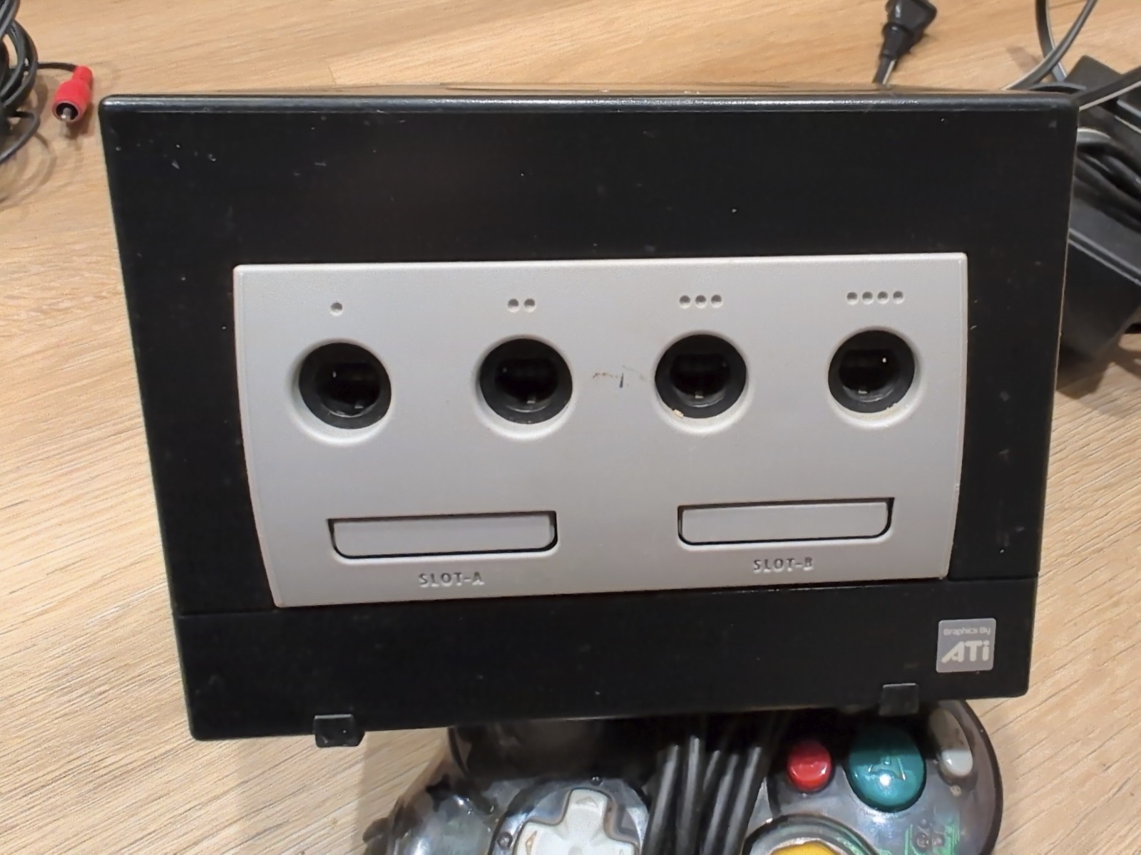 Nintendo DOL-001 GameCube Console – Black Two Controllers and Cables