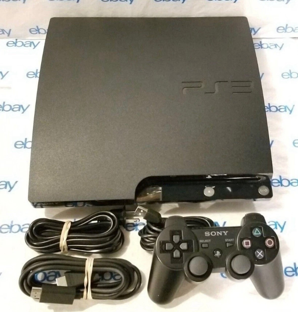 Sony PlayStation 3 PS3 Slim Console With Controller & Cords Tested & Working!