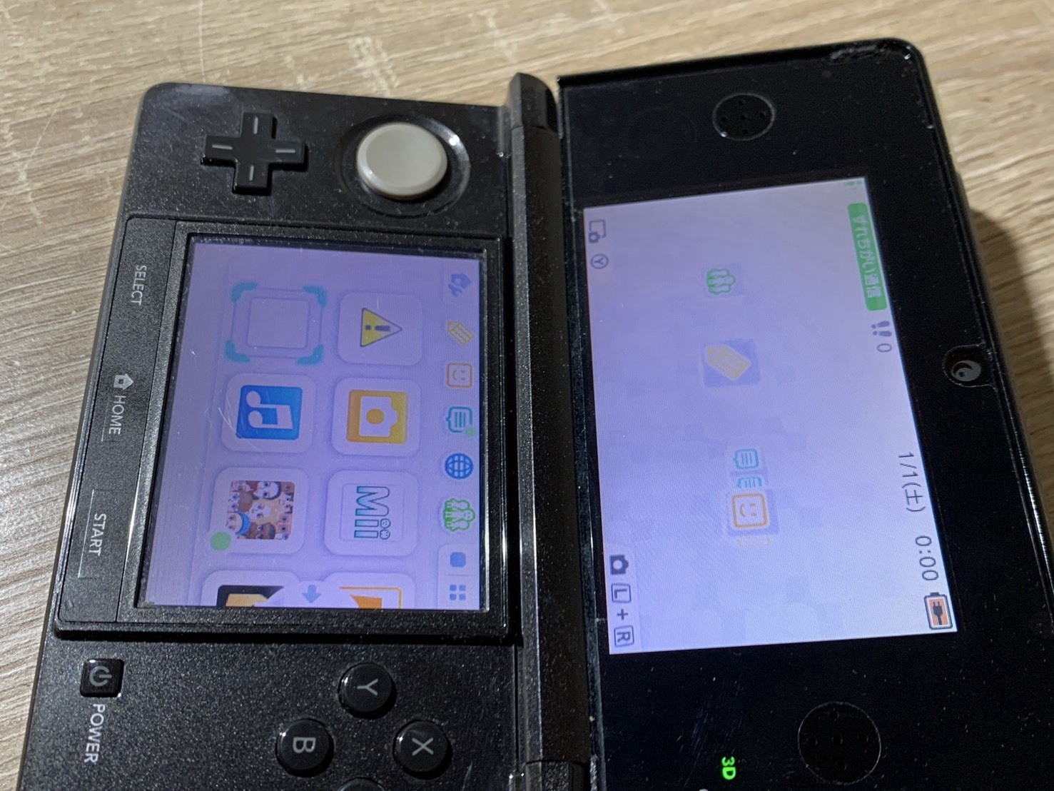 0802 Nintendo 3DS Cosmo Black Good TESTED