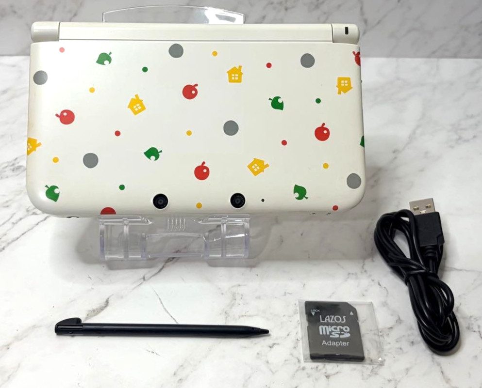 Nintendo 3DS LL Animal Crossing Edition White Console Tested Working Japan