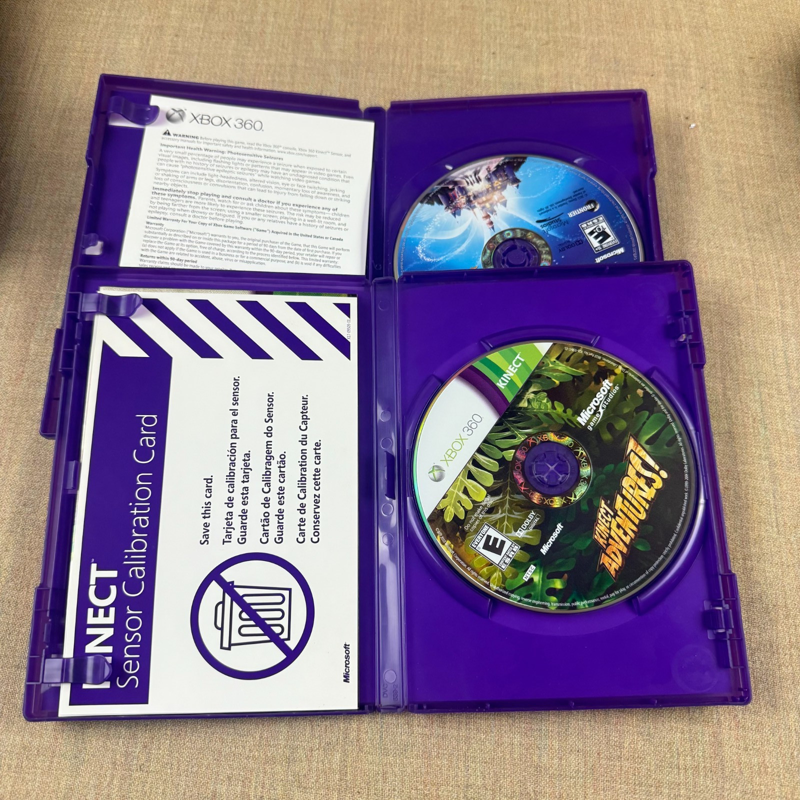 Xbox 360 Kinect Bundle • 500GB Upgrade • Boxed • Sensor, Controller, 2 Games