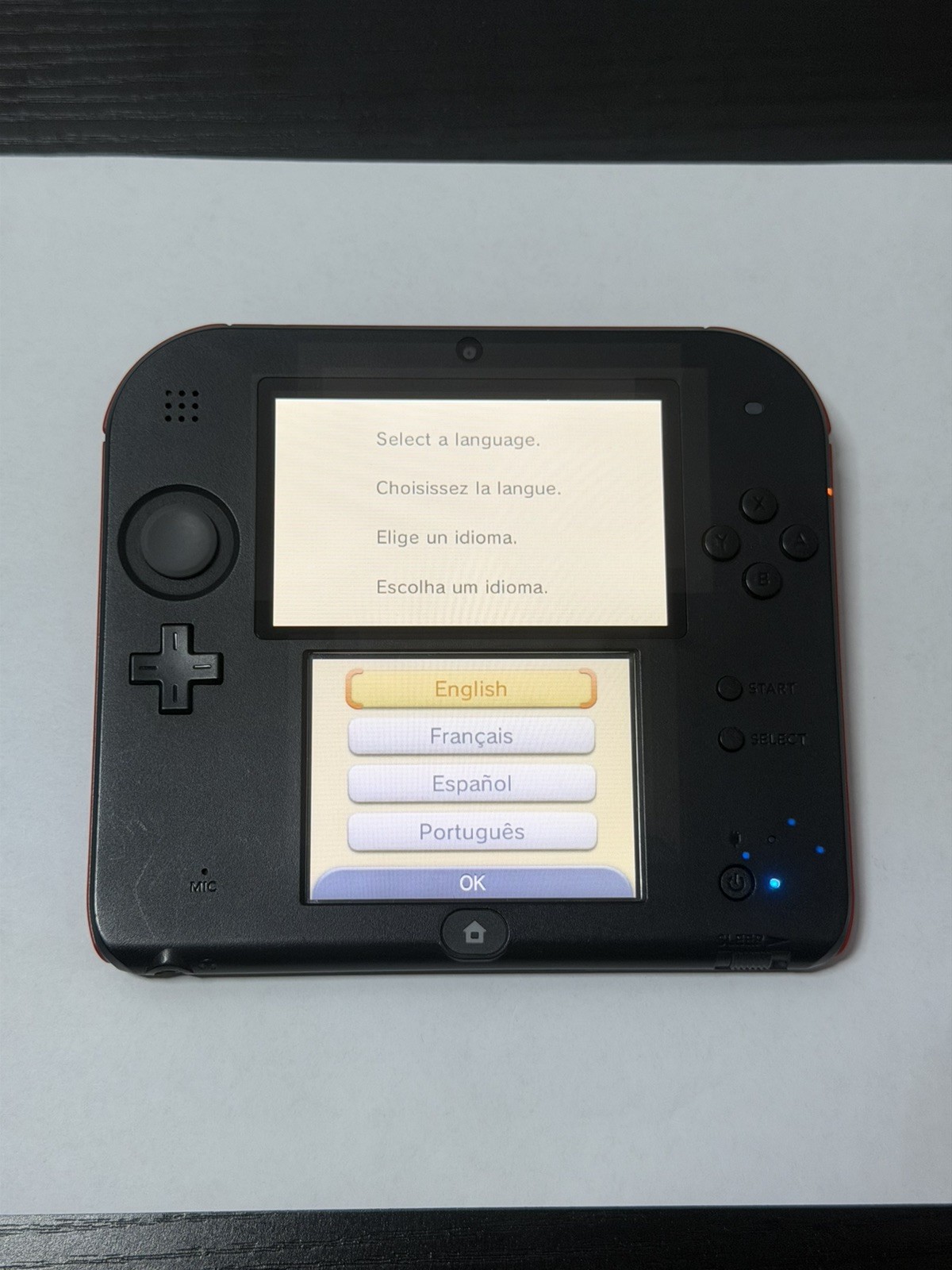 USED Nintendo 2DS Console Black & Red Handheld System Console W/ Case
