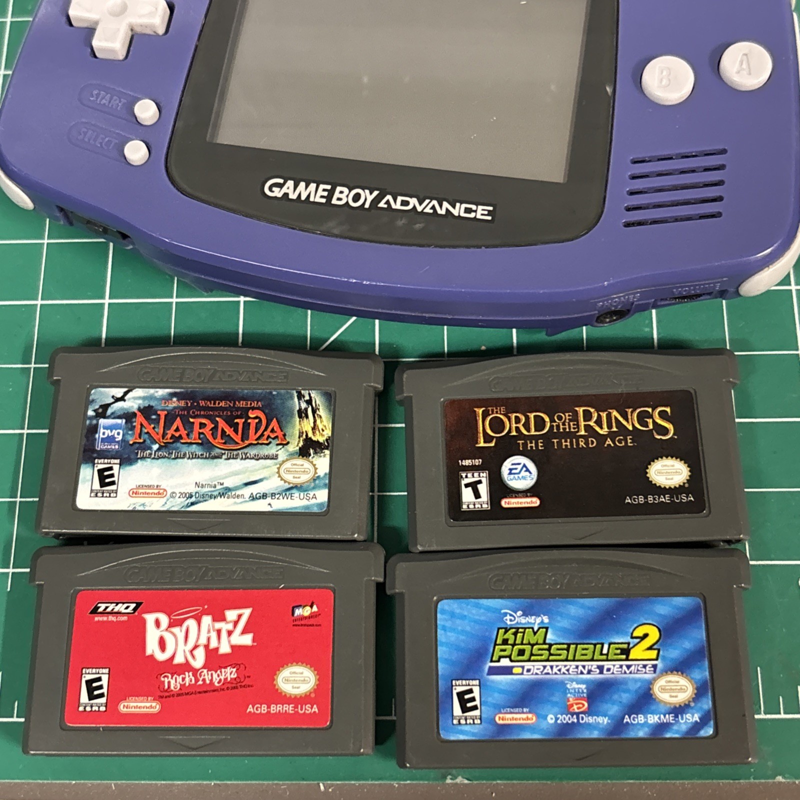 Nintendo Game Boy Advance (Indigo Purple) (4) games included Tested & Working