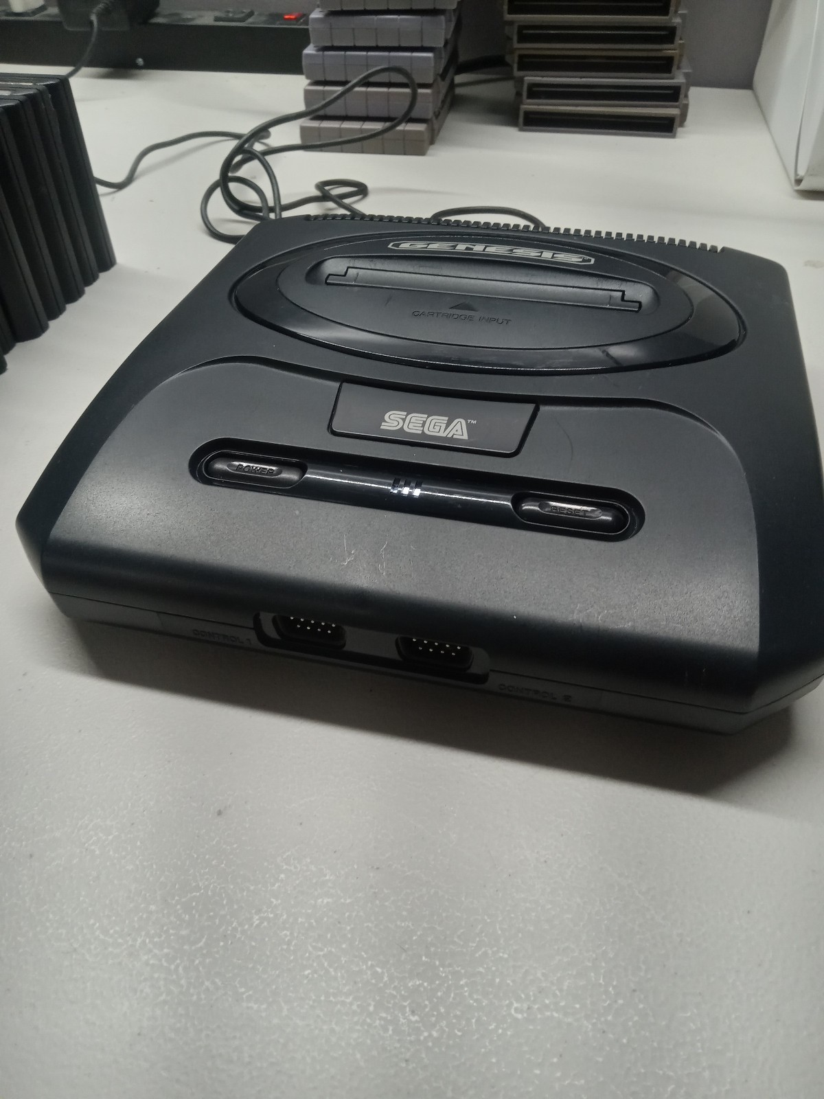 Sega Genesis Model 2 Console W/ 10 Games! Console Restored! Read! CLEAR LED