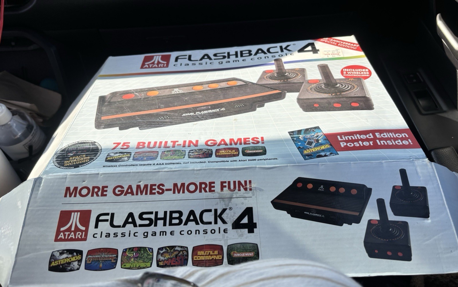 Atari Flashback 4 Black Orange Console with 75 Games & Wireless Controllers