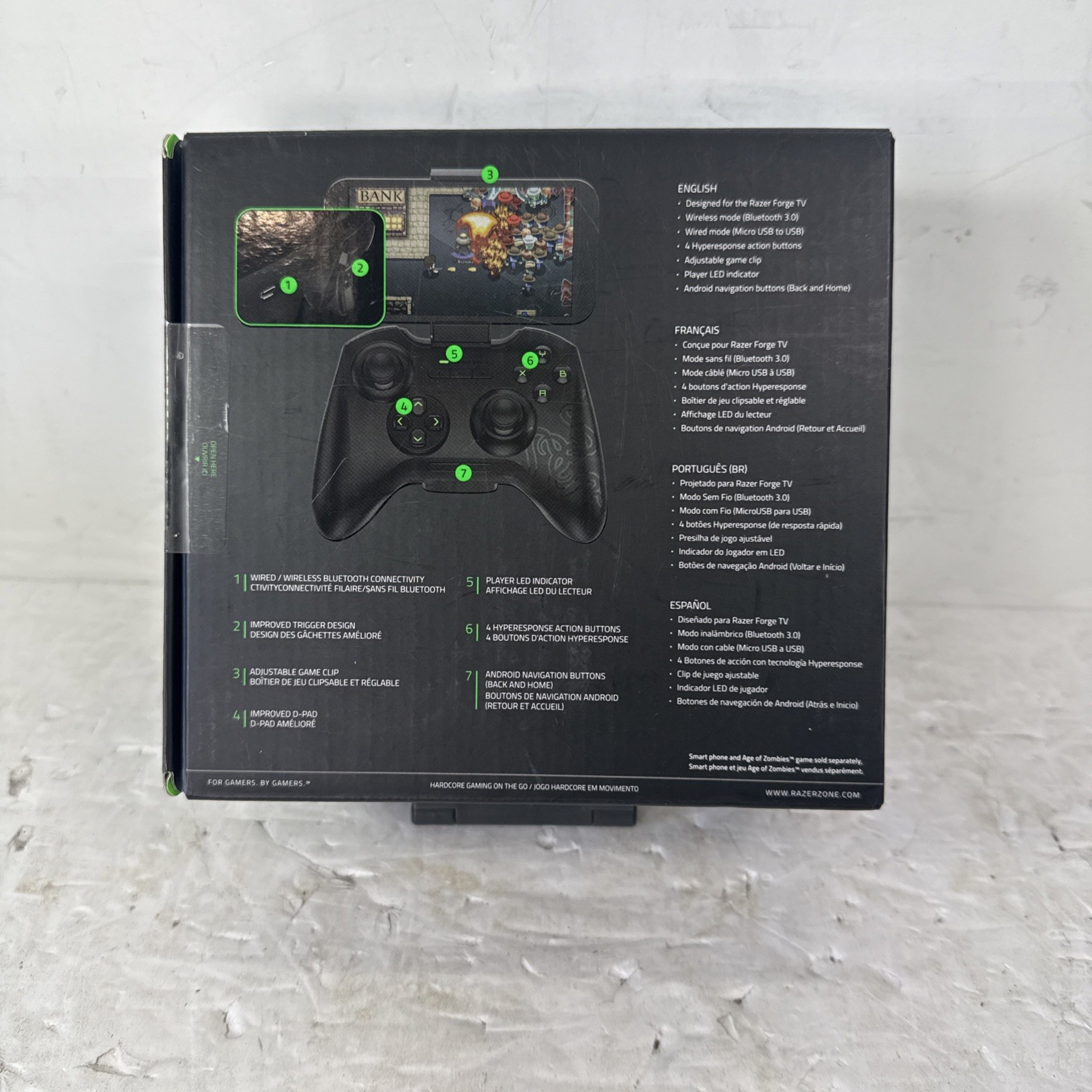 Razer Serval Bluetooth Android Gaming Controller Adjustable Phone Clip | NEW