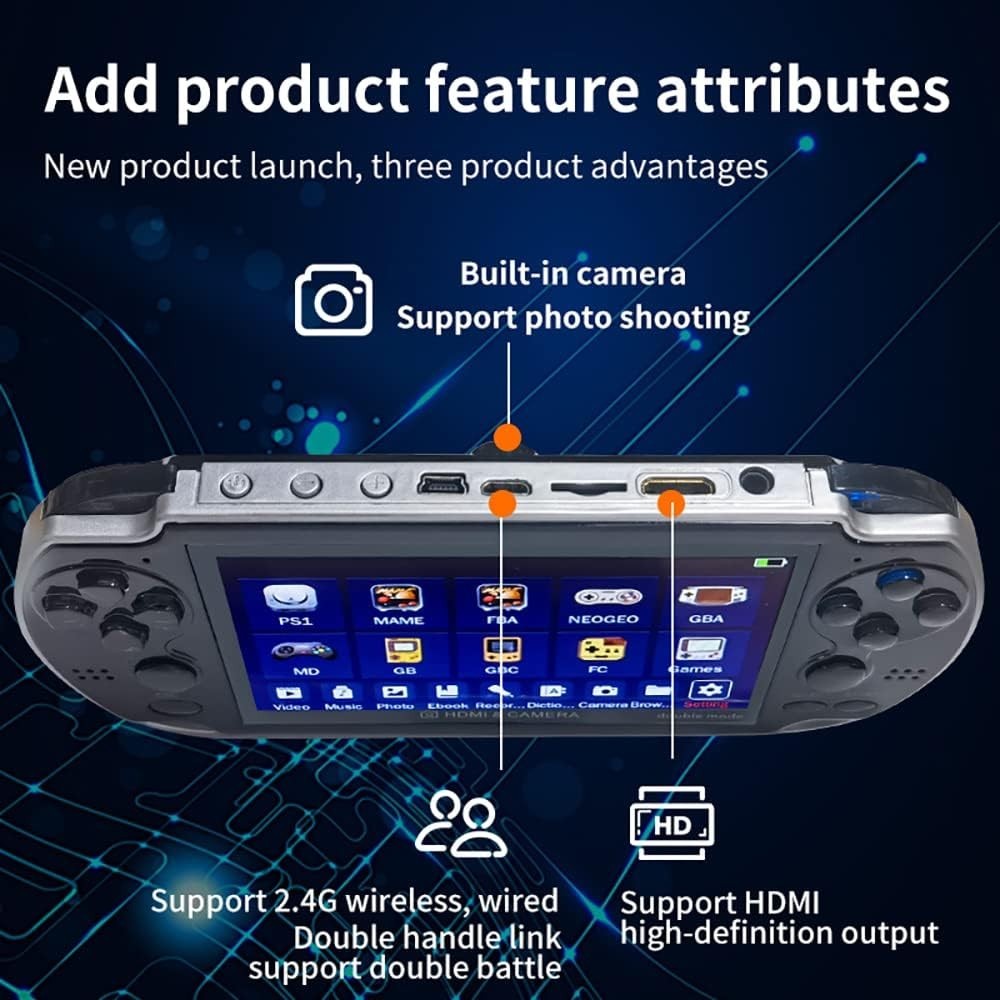 Ultimate Portable X7 Plus Game Console: 10000 Classics & Dual Player Fun