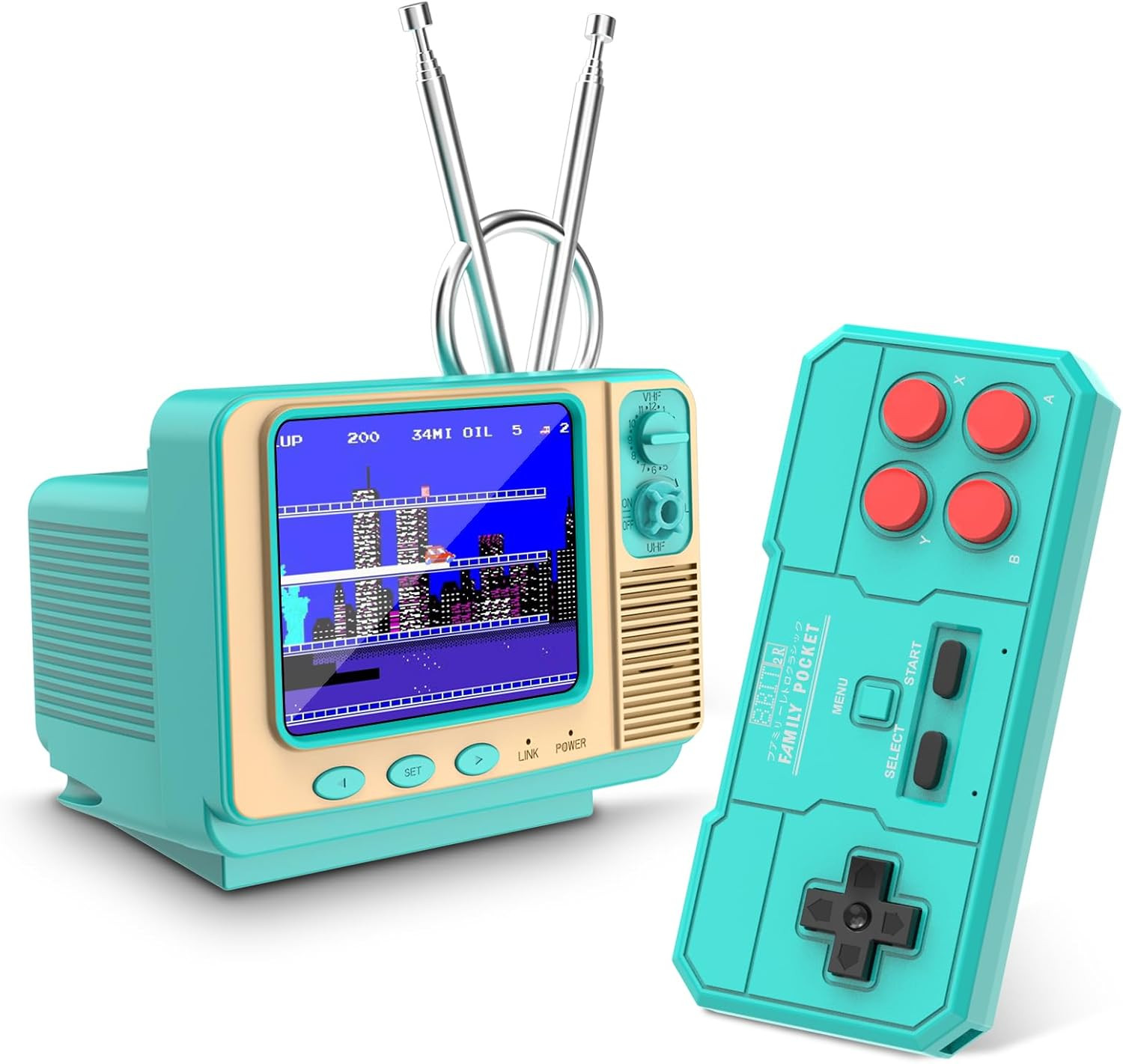 Retro Handheld Game Console – GV300S 42 JALECO+168 Classic Games Mini TV Style w