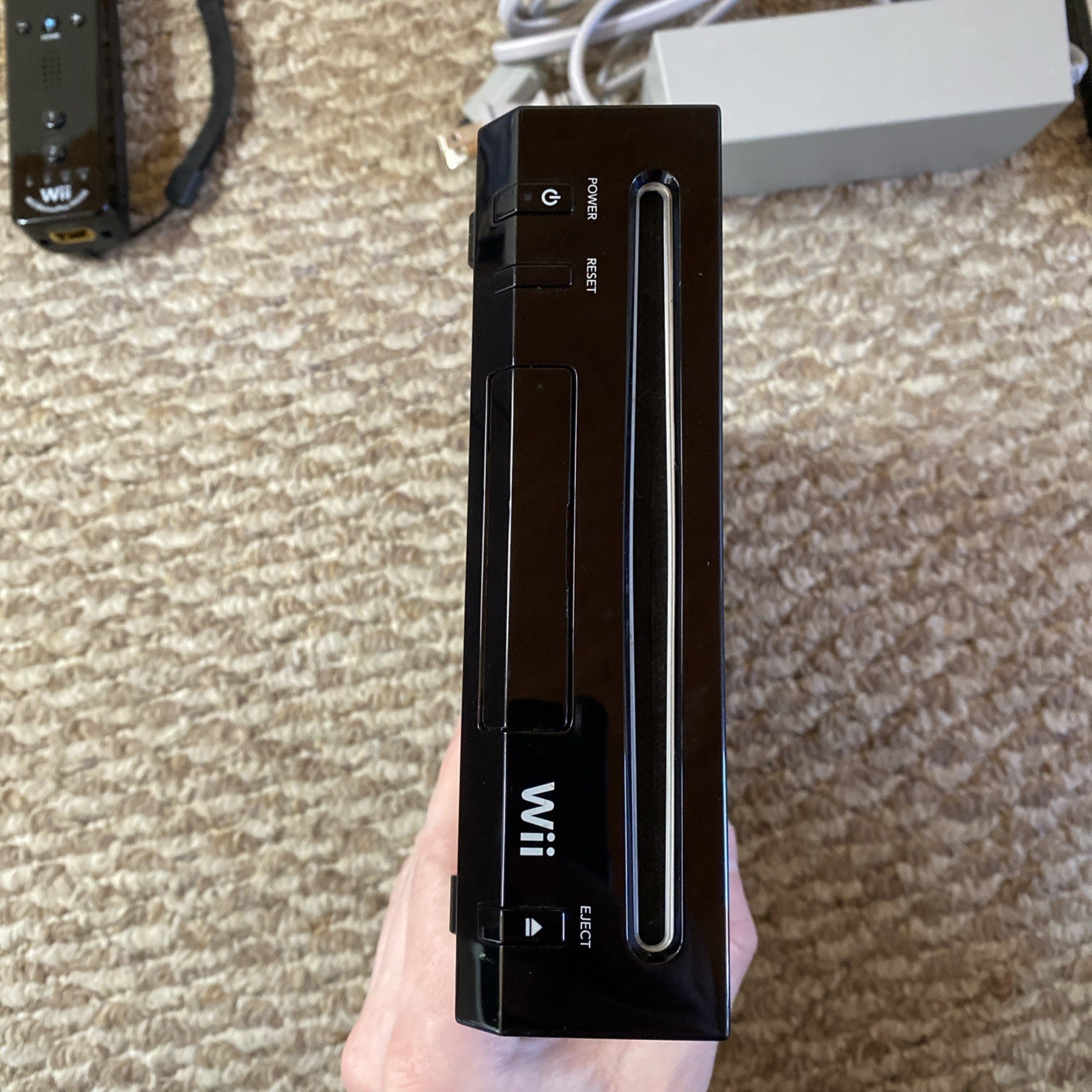 Nintendo Wii Black RVL-101 Model Console Tested Working OEM With Controller