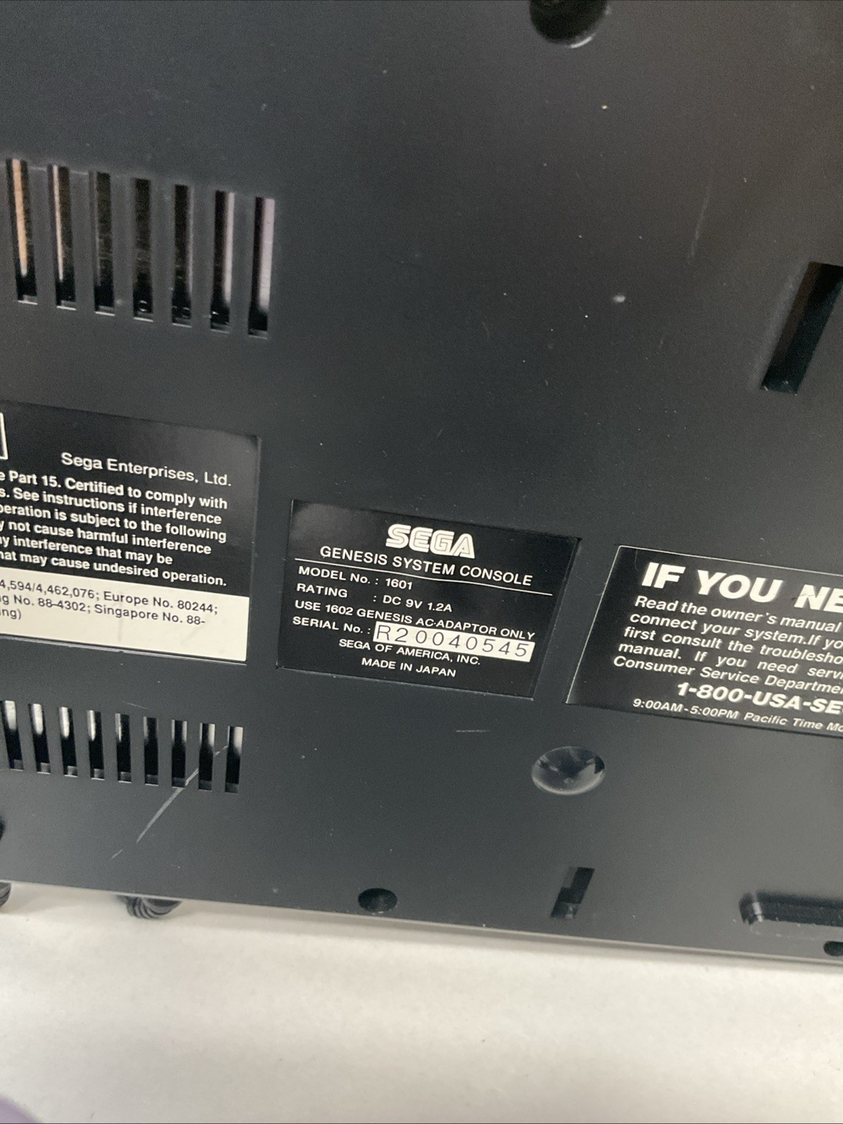 Sega Genesis 16 Bit Console 1601 BUNDLE W/Controllers 1650+ 1470, Power, 11 Game