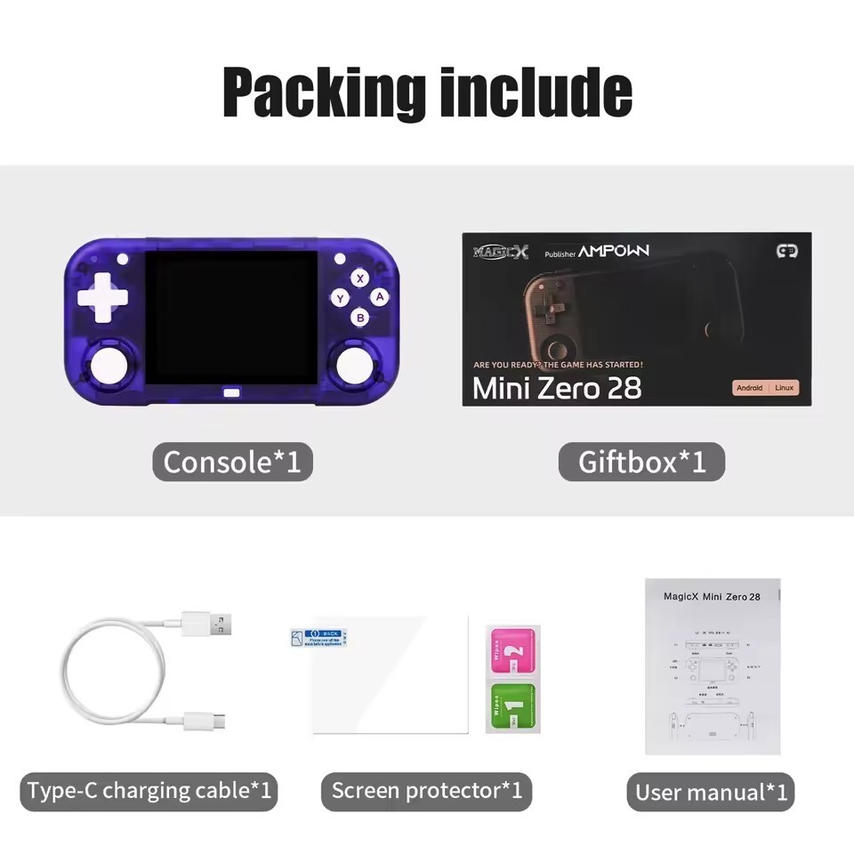 Mini Zero 28 2.8″ IPS OCA Screen Android System Handheld Game Console 11000 Game