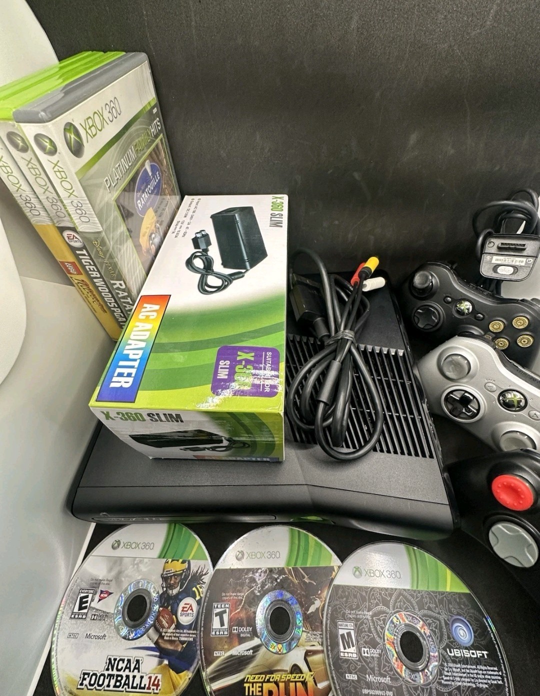 Xbox 360 S 250GB Bundle with 3 Controllers & 7 Games. Tested – SHIPS TODAY!