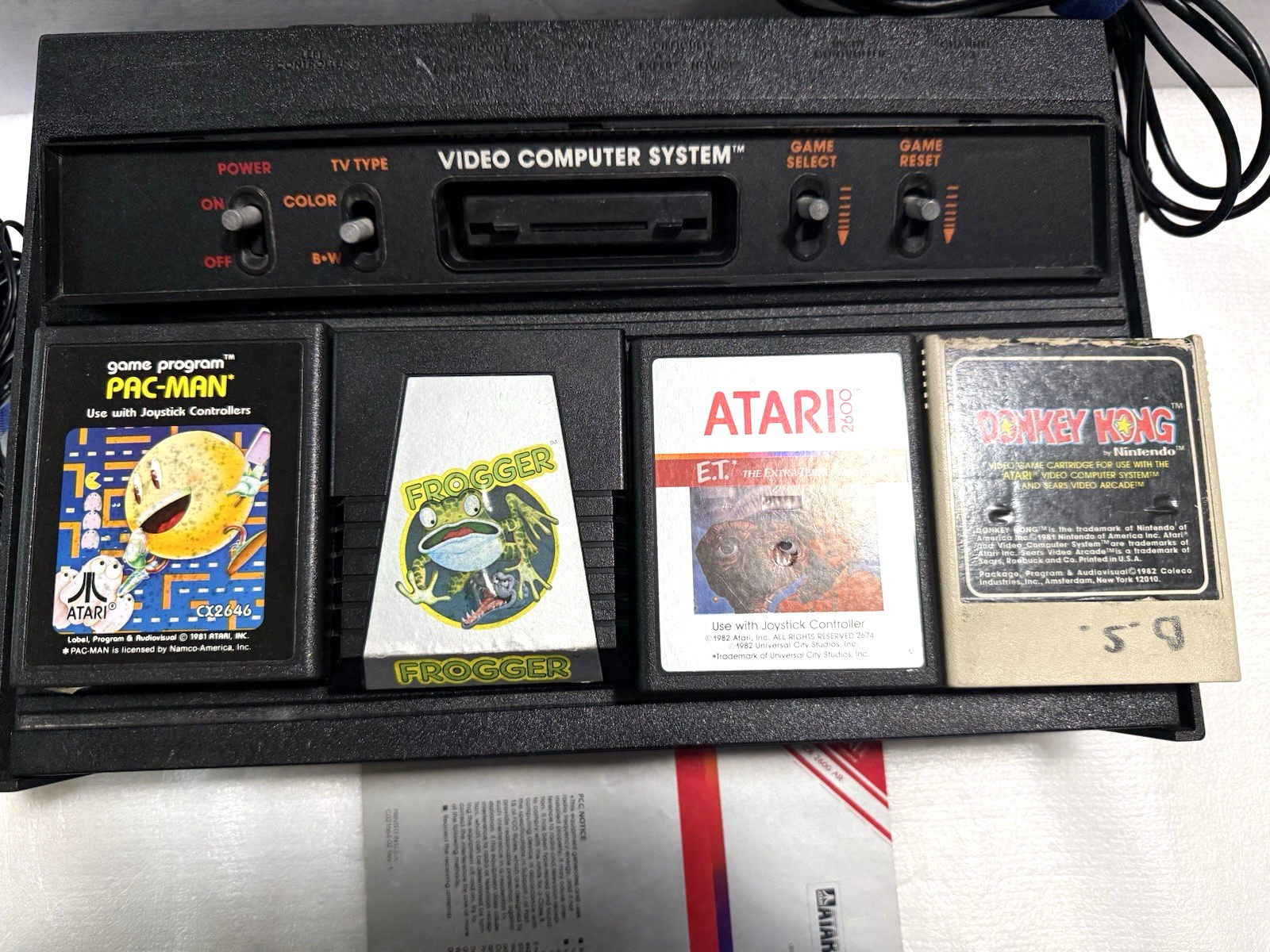Atari 2600 Darth Vader Console Bundle Power Supply, Controller, 4 Games, Manual