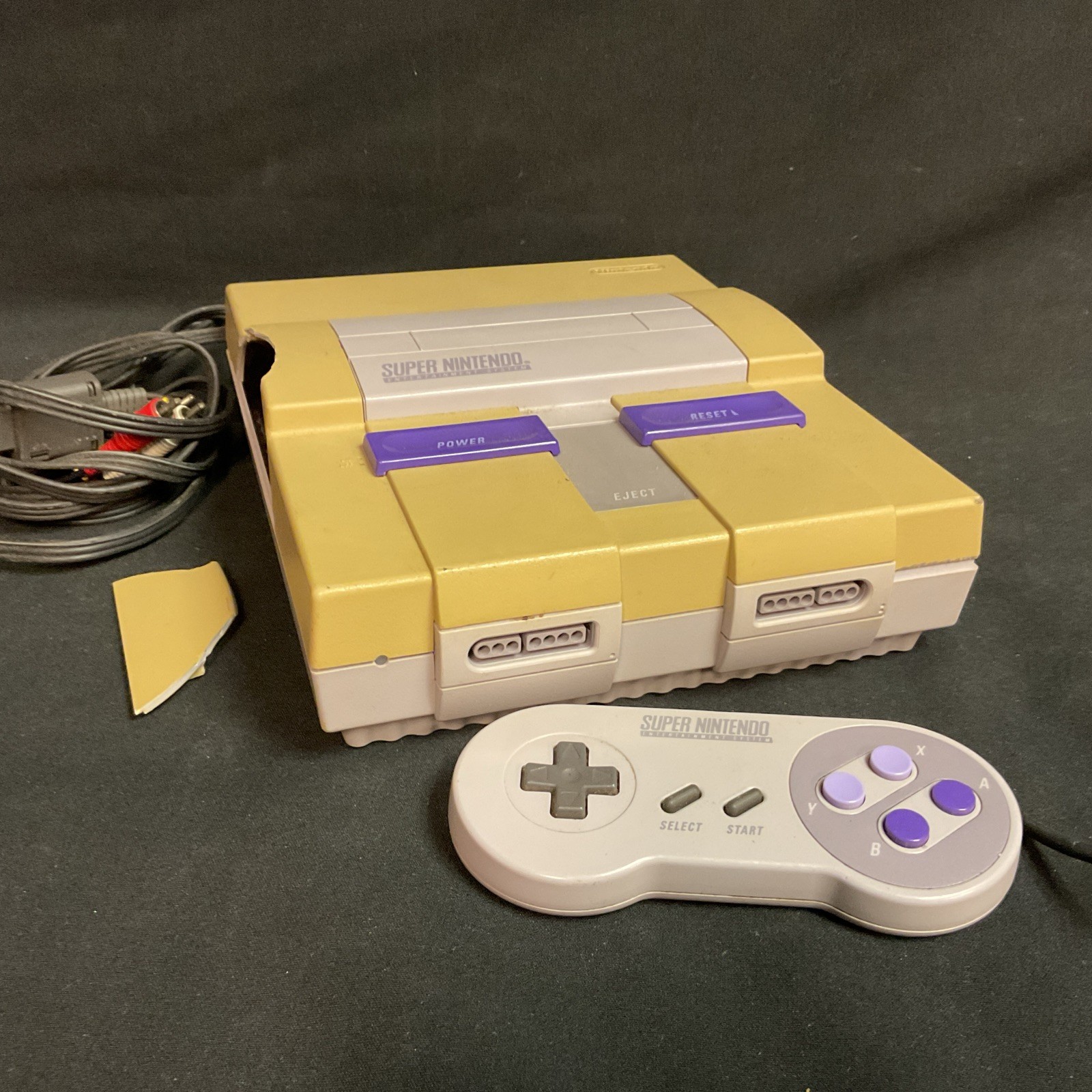 Super Nintendo Entertainment System SNES Console SNS-001 w/Controller+A/V Cable