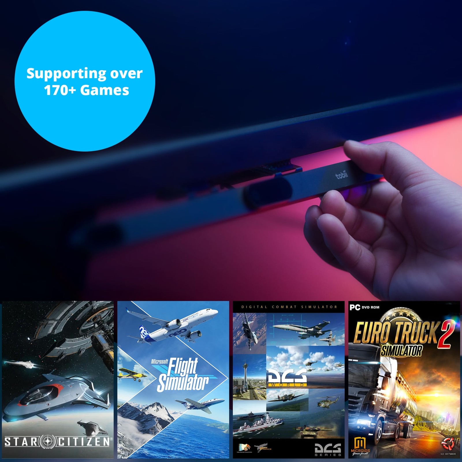 Tobii Eye Tracker 5 Head Eye Tracking Device PC Gaming Windows Hello Compatible