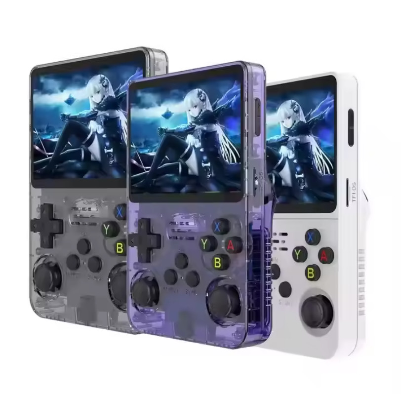 R36S 128gb Handheld Game Console – Black, Purple – Retro Emulator w/ 25k+ Games