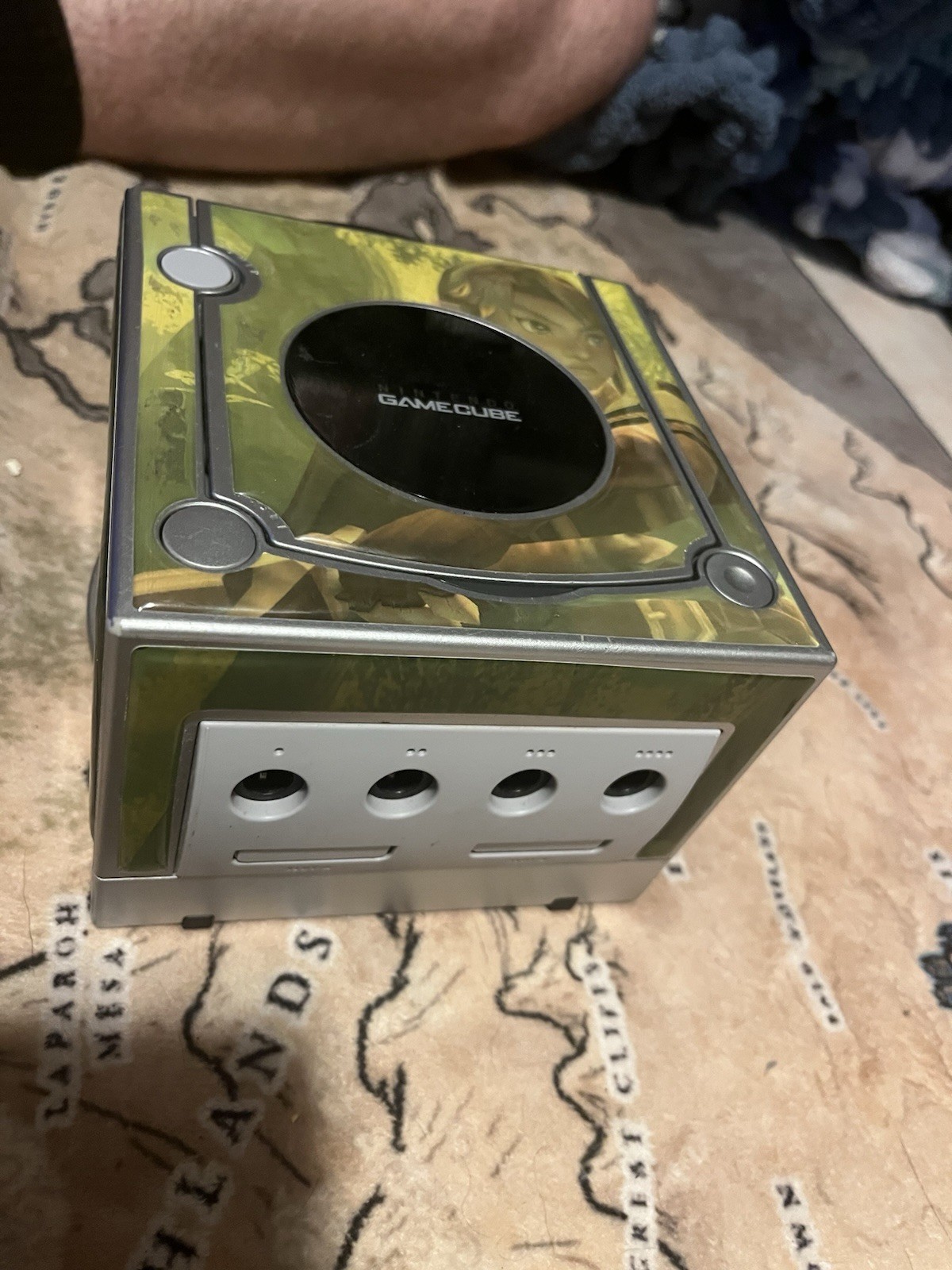 Nintendo GameCube Silver Console Working with Rare Twilight Princess Stickers
