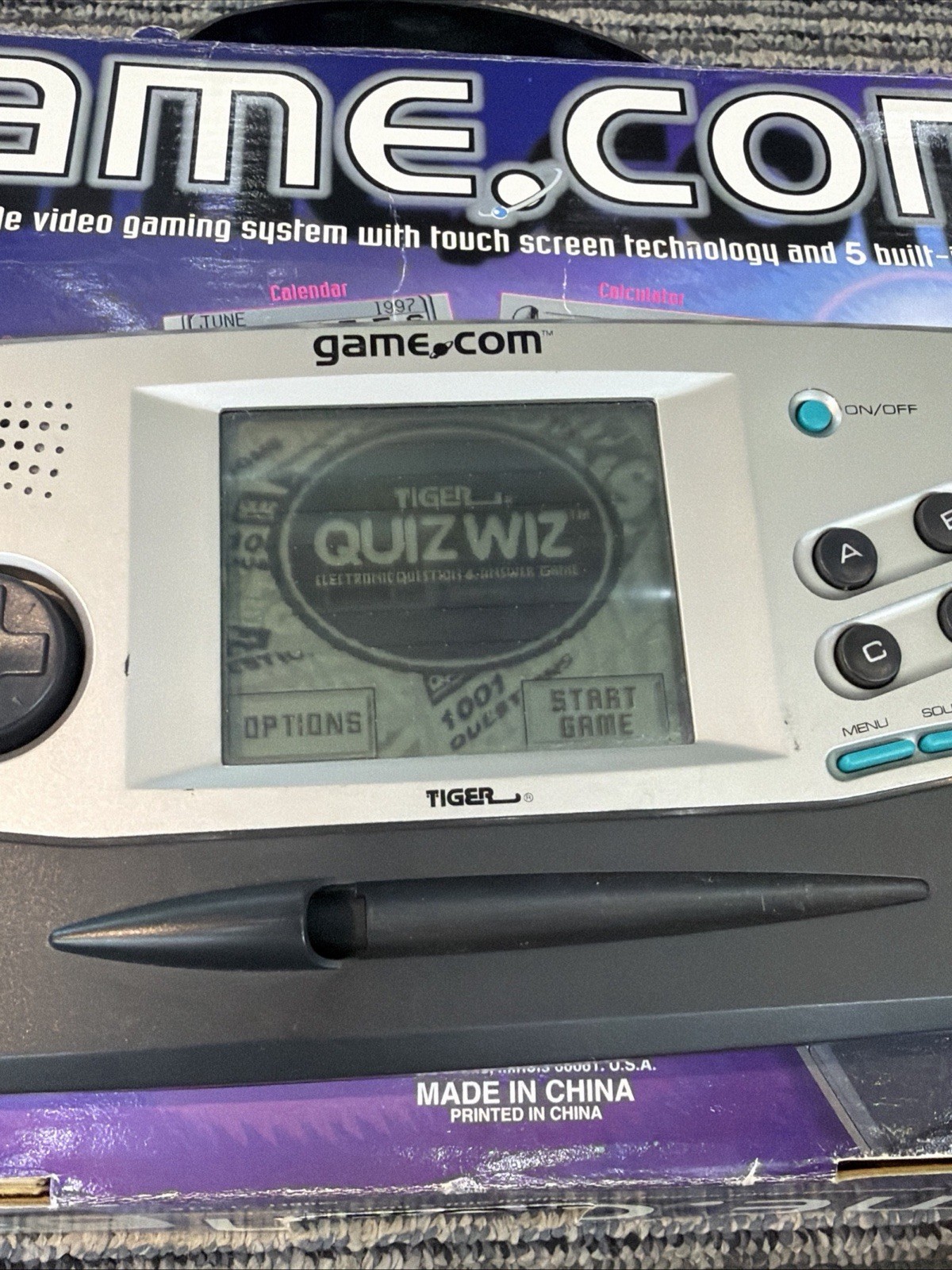Tiger Game.com Handheld Console System With Box, 1 Game & Manual Works Tested