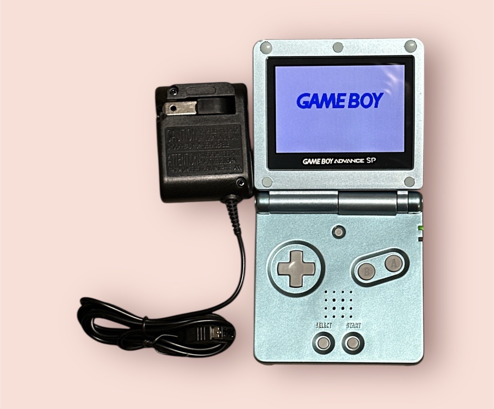 Nintendo Game Boy Advance GBA SP Pearl Blue Handheld Console (Back Lit AGS-101)