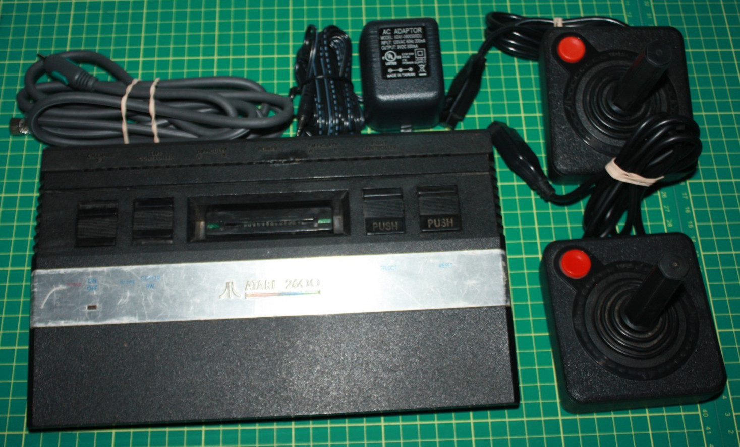 Atari 2600 Junior Console with 2 CX40 Controllers Cleaned and Tested Working
