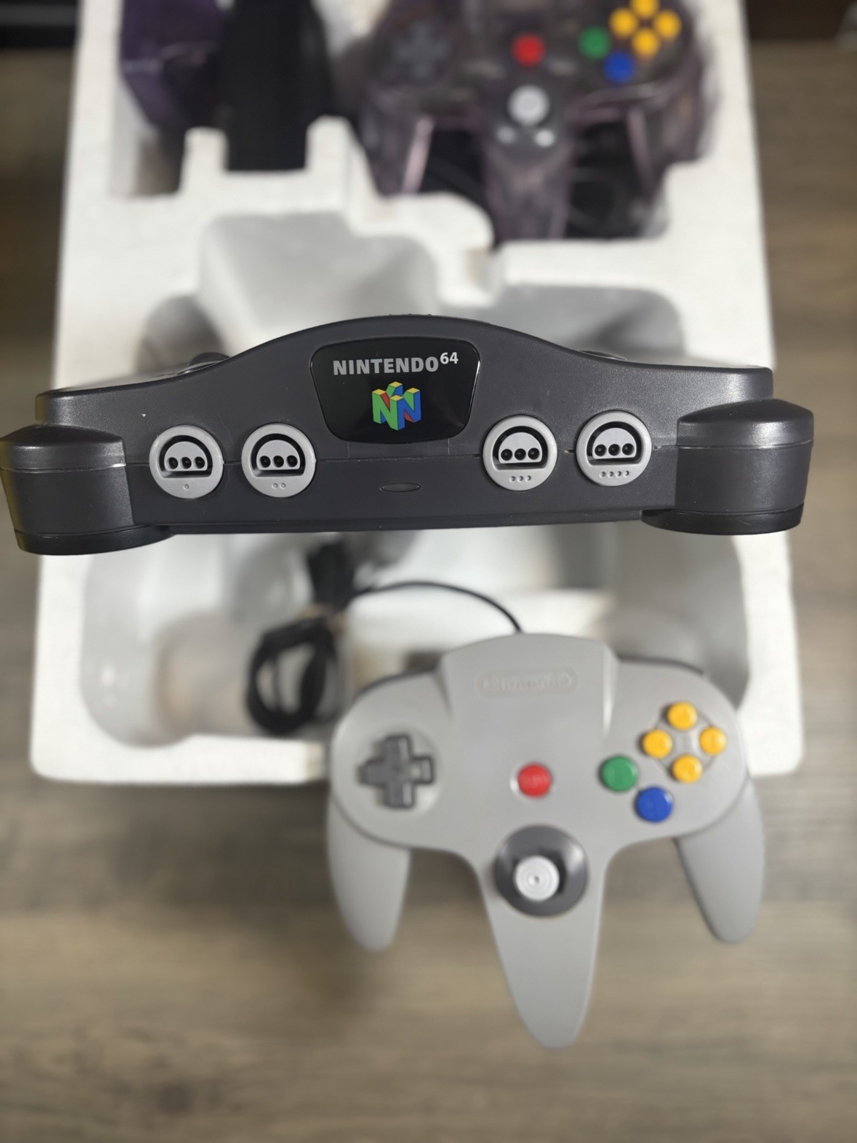 Nintendo 64 N64 Console Bundle – Atomic Purple Controller – Box & Cables