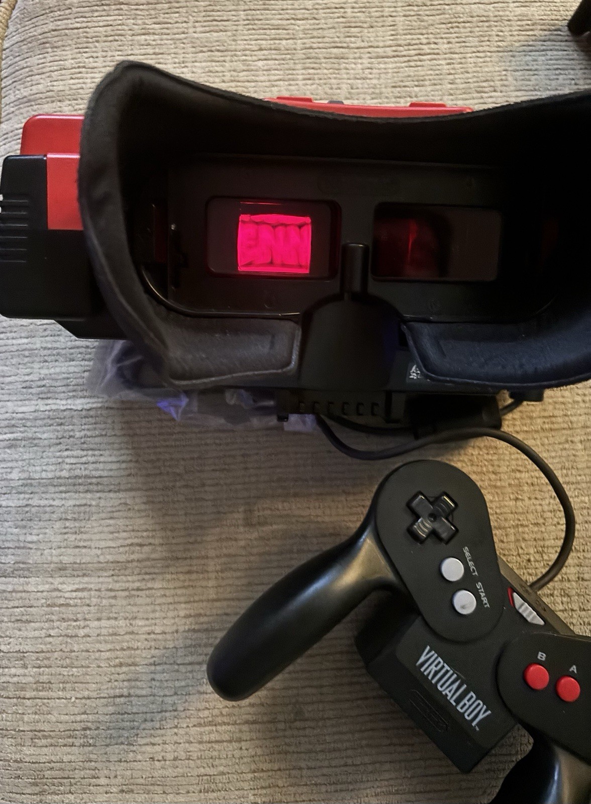 Nintendo Virtual Boy Console and Mario Tennis Bundle Tested & Working Excellent