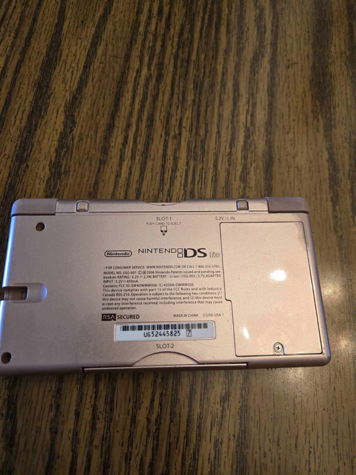 Nintendo Ds Lite Metallic Pink, Console Only, No Stylus No Charger TESTED WORKS