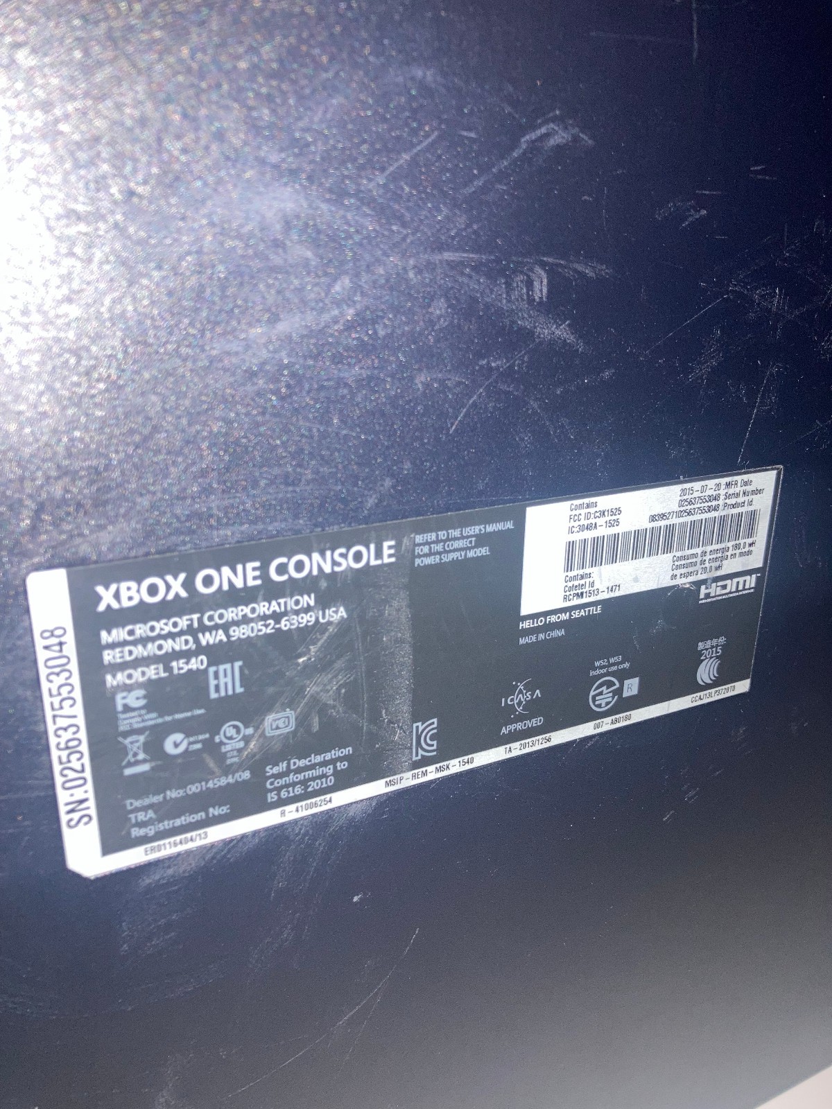 Xbox One 500GB Console 1540 – Working – See Details
