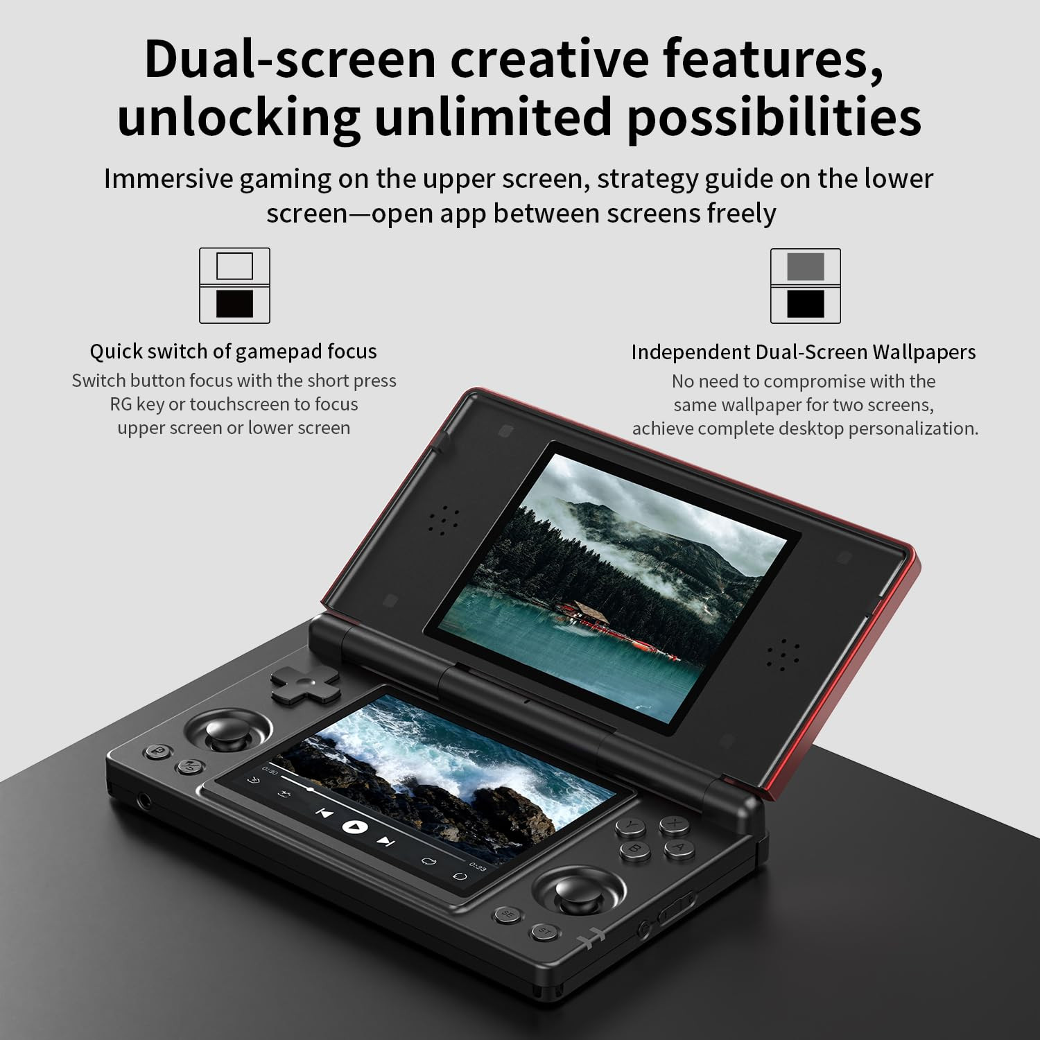 RG DS Foldable Handheld Game Console RK3568 Anbernic RG DS Android 14 System Two