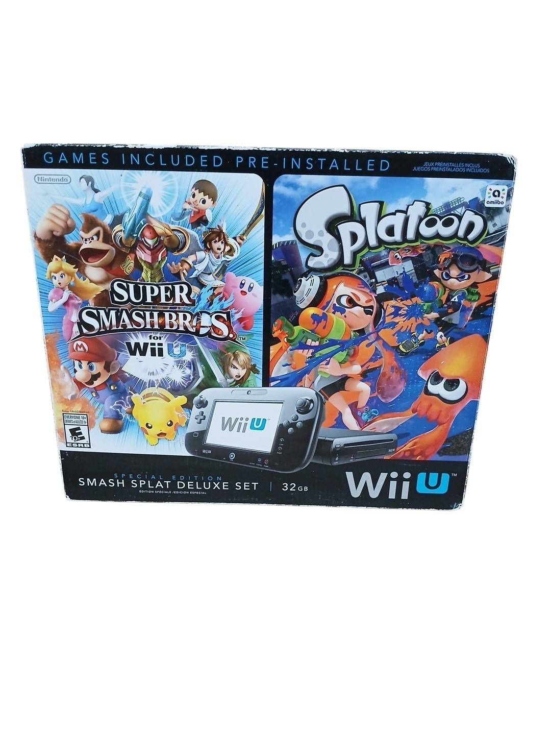 Nintendo Wii U Console Special Edition Smash Splatoon Deluxe 32gb Missing Parts