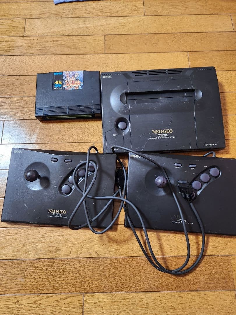 SNK Neo Geo AES Console 2 Controllers Game Untested Junk A0448