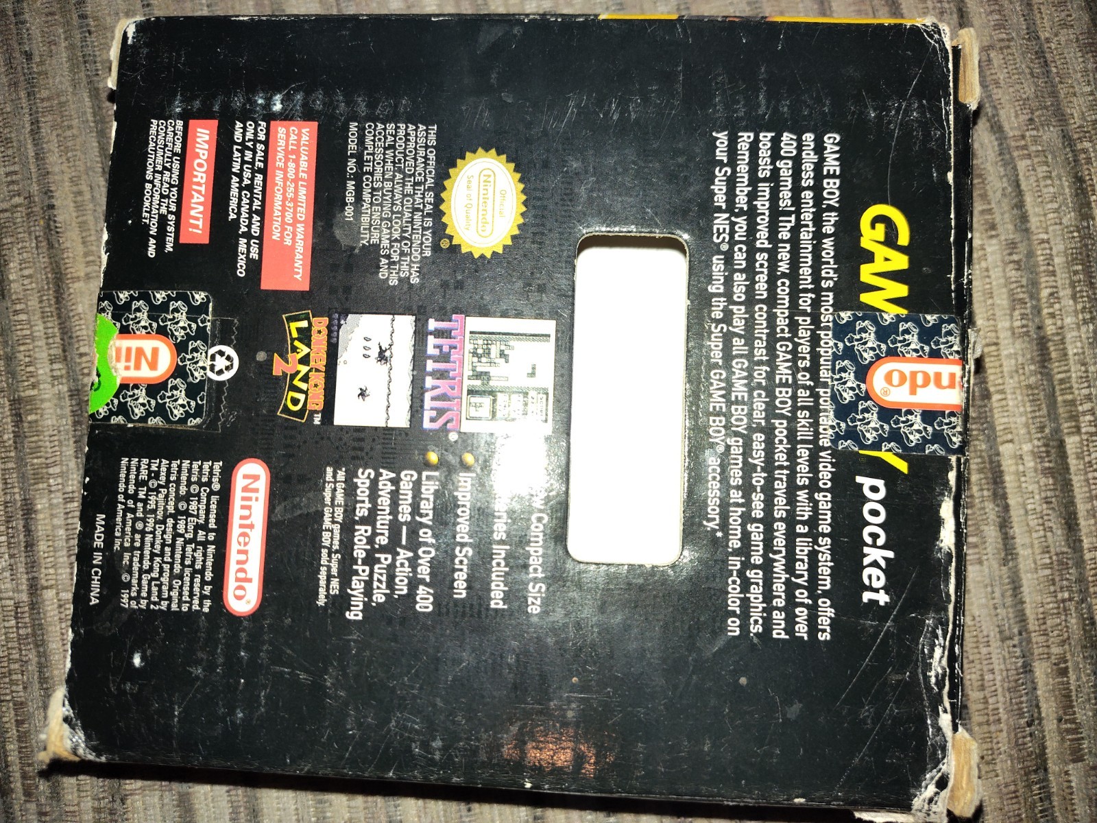 Game Boy Pocket Yellow Console Empty Box Only Nintendo