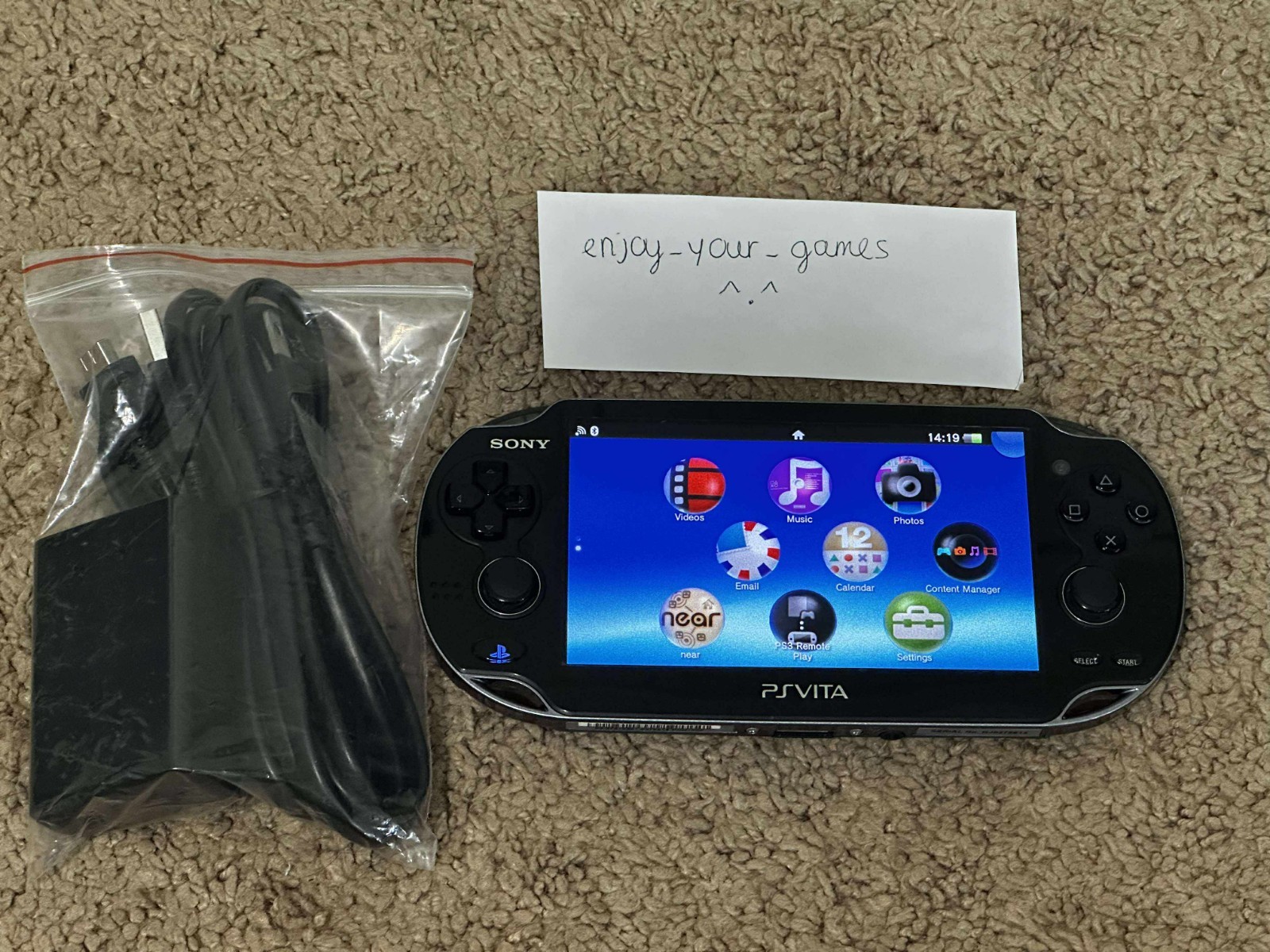 Sony PS Vita OLED PCH-1000/1100 Black Model WIFI with Charger – SHIP IN 1-DAY